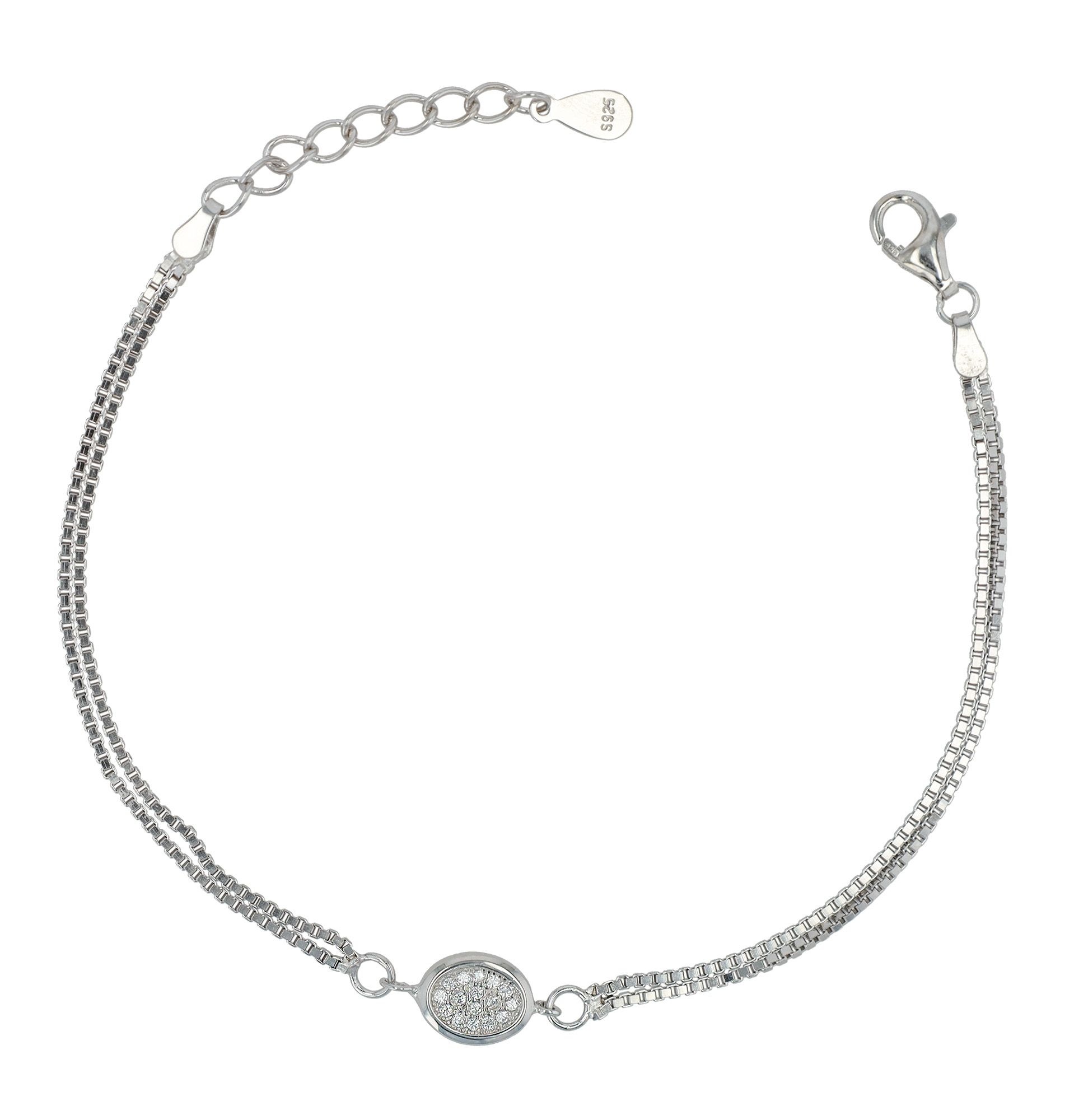 Adelia´s Armband »Damen Armband aus 925 Silber mit Zirkonia 17+3 cm«