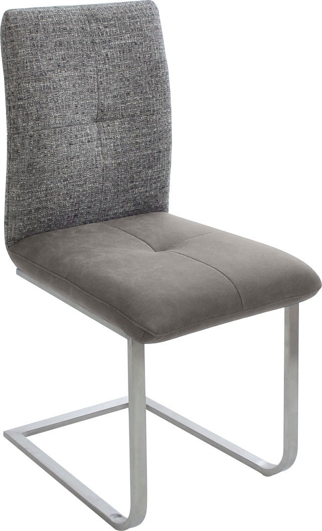 K+W Komfort & Wohnen Freischwinger »Giacomo II«, (Set), 2 St., Microfaser 785, mit Metallgriff am Rücken, Sitz und Rücken gesteppt in Materialmix