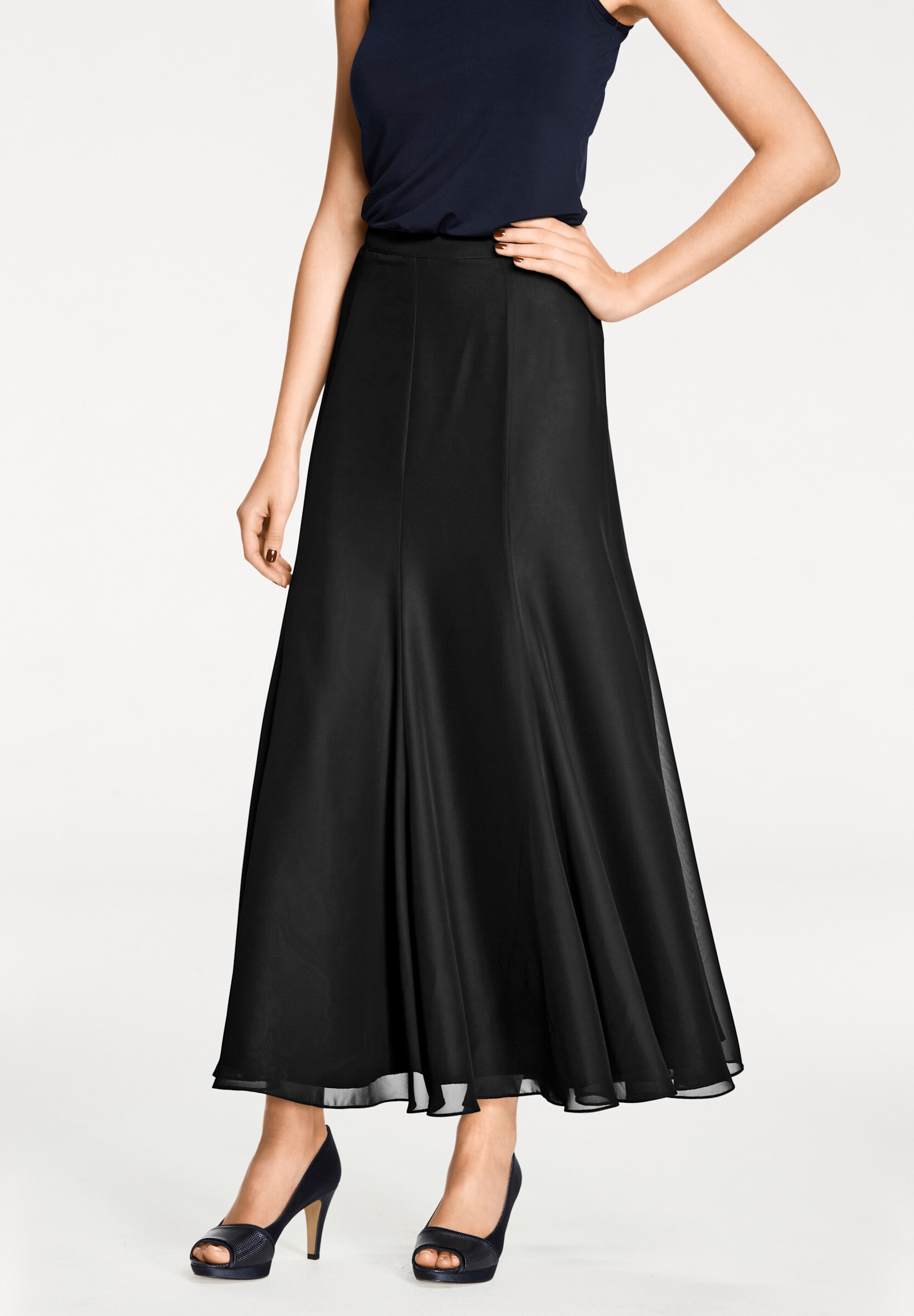 heine Jerseyrock »Godetrock Godetrock aus transparentem Chiffon«