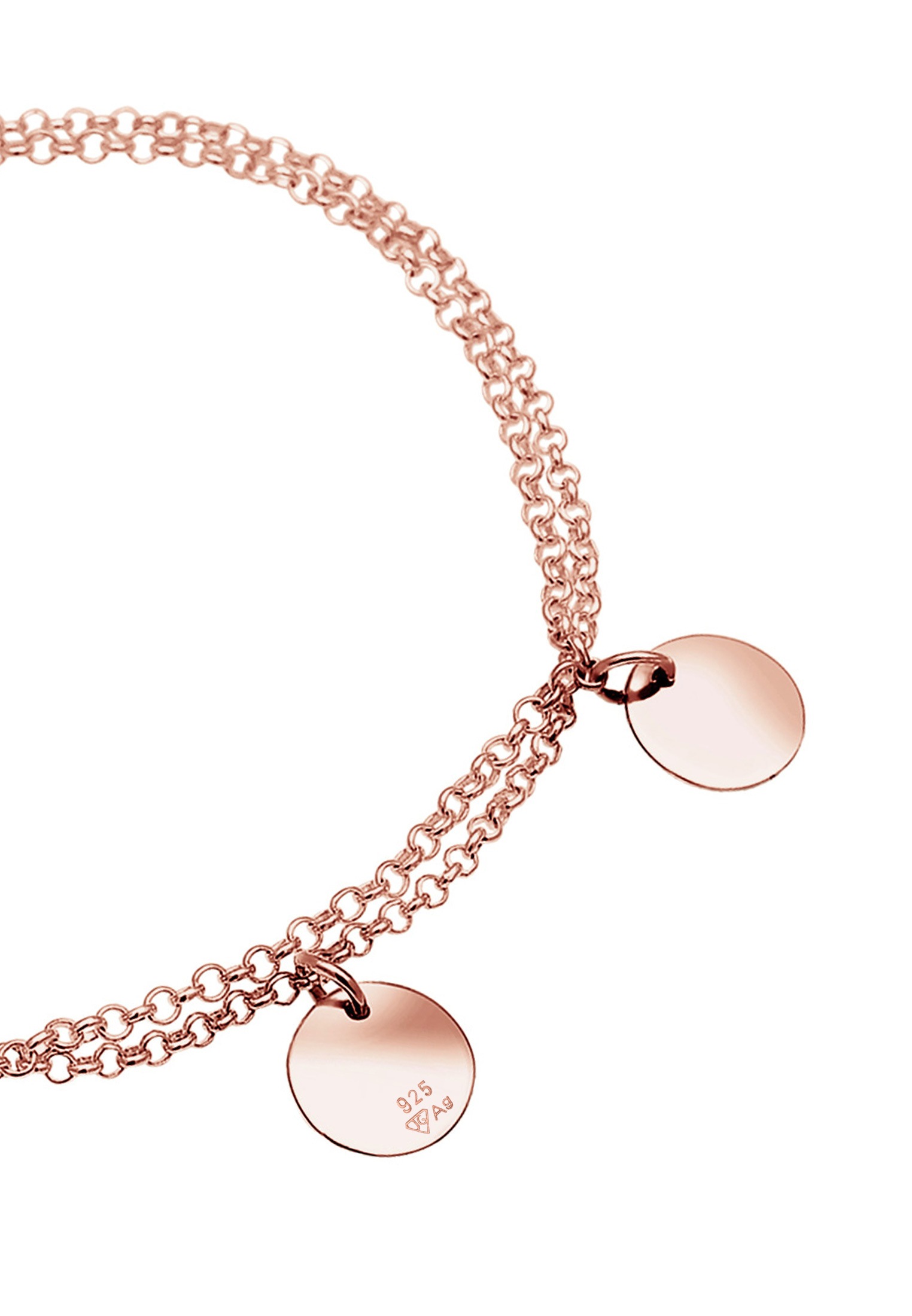 Elli Armkette »Armband 2-reihig mit Plättchen 925 Silber«