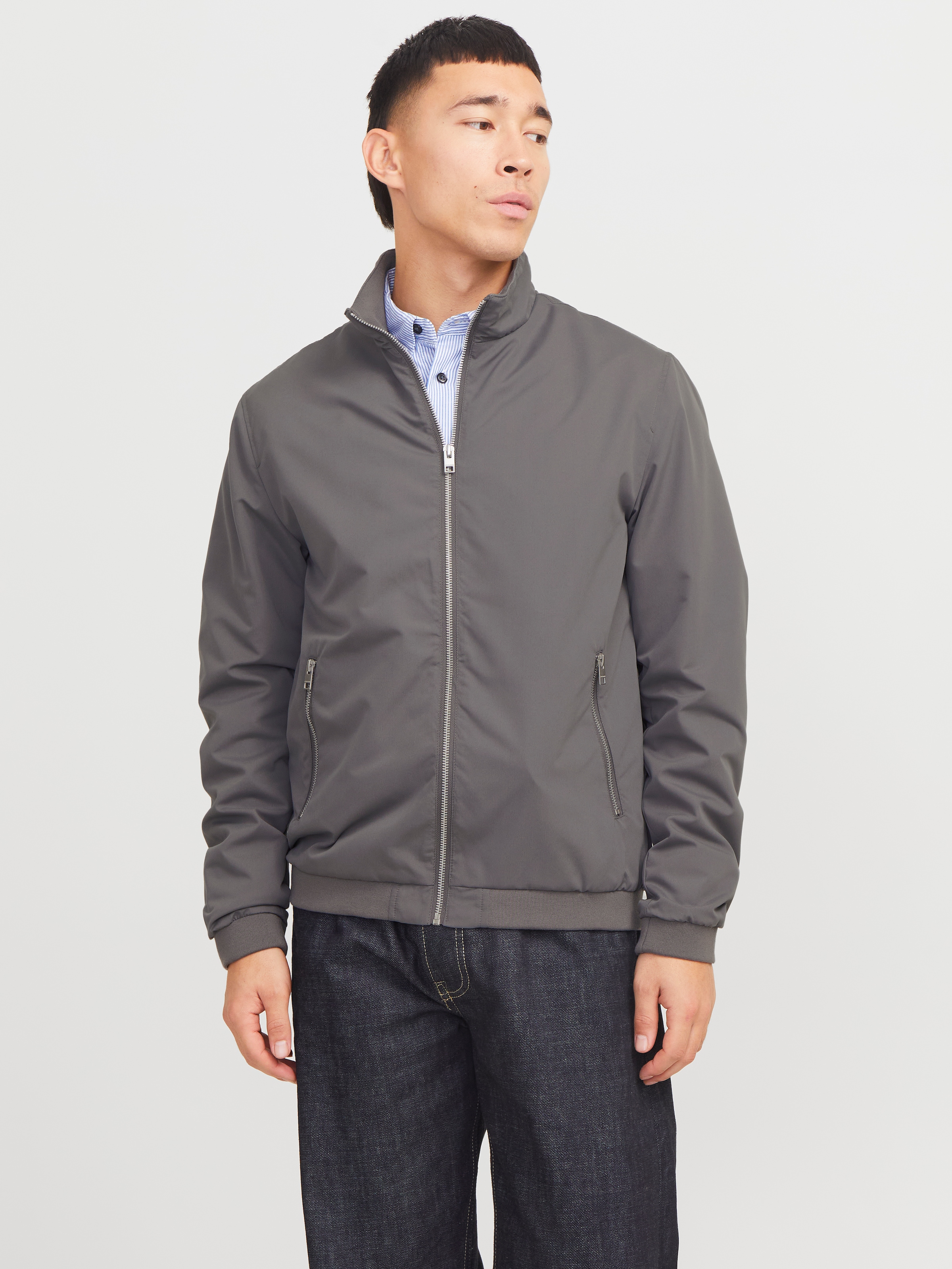 Jack & Jones Blouson »JJERUSH HARRINGTON BOMBER NOOS«, ohne Kapuze, mit Stehkragen