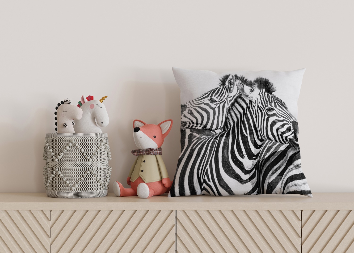 queence Dekokissen »Zebras«, Kissenhülle mit HD Premium Druck, geruchsneutral, 40x40cm