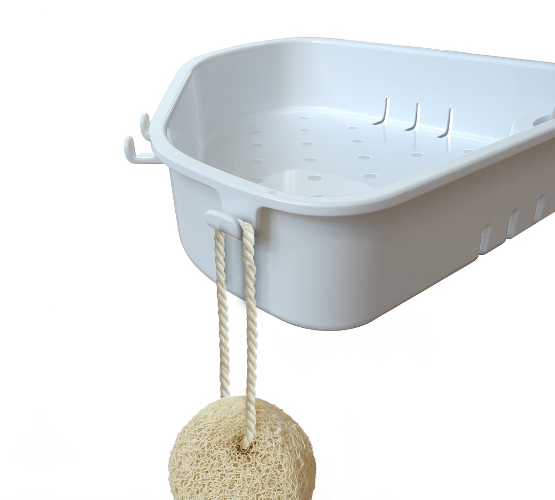 Bischof Dusch- und Badhocker, belastbar bis 150 kg, mit schwenkbarer Ablage 28x21cm