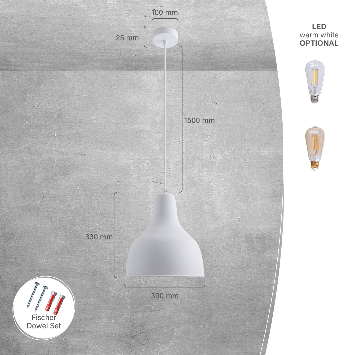Paco Home Pendelleuchte »CHARLIE«, 1 flammig, Leuchtmittel E27 | ohne Leuchtmittel, Hängelampe Esszimmer Küchenlampe Hängend Esstischlampe E27
