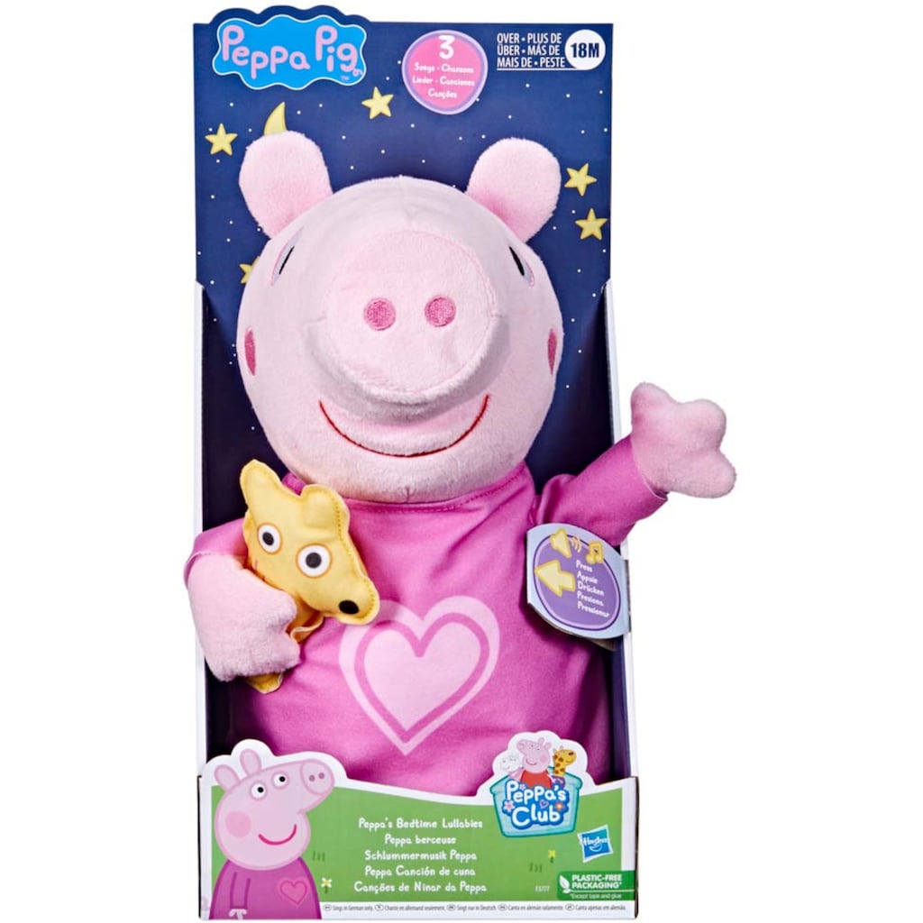 Hasbro Plüschfigur »Peppa Pig - Schlummermusik Peppa«, singt 3 Lieder, gähnt, schnarcht und kichert