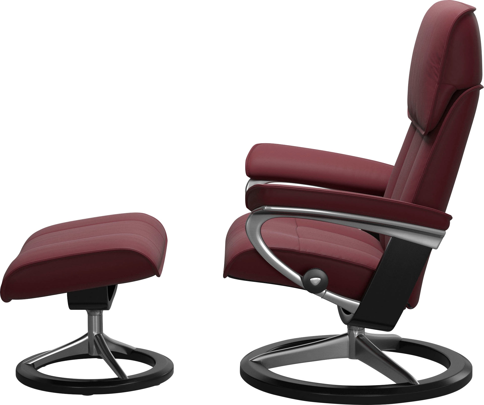 Stressless® Relaxsessel »Admiral«, (Set, Relaxsessel inkl. Hocker), mit Signature Base, Größe M & L, Gestell Schwarz