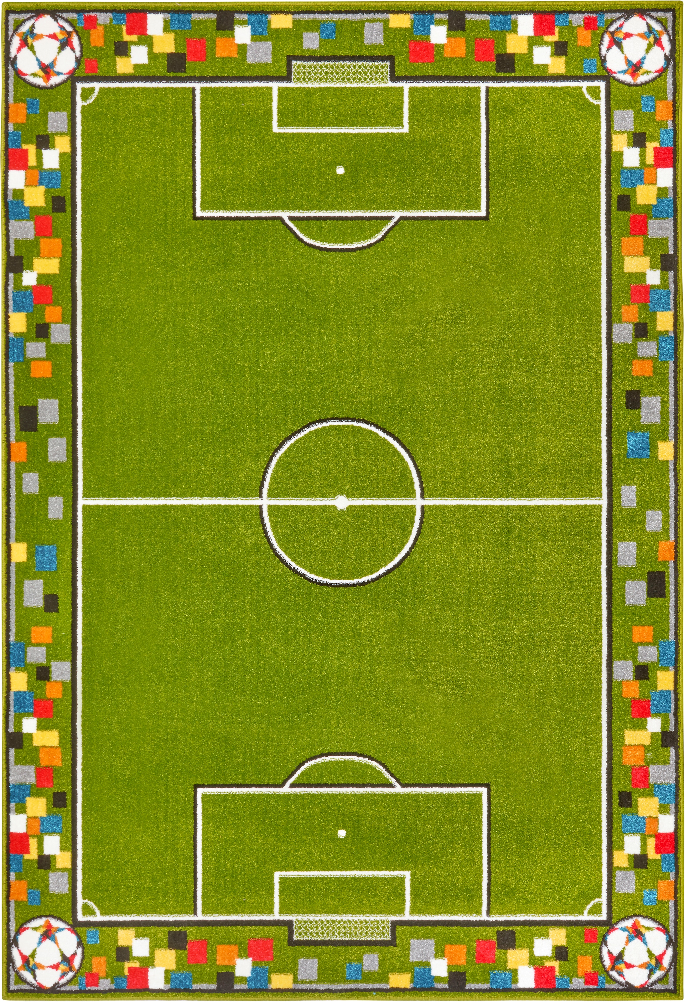 HANSE Home Teppich »Soccer Pitch«, rechteckig, 9 mm Höhe, Farbenfrohes Design, Spielunterlage, Stadion, strapazierfähig