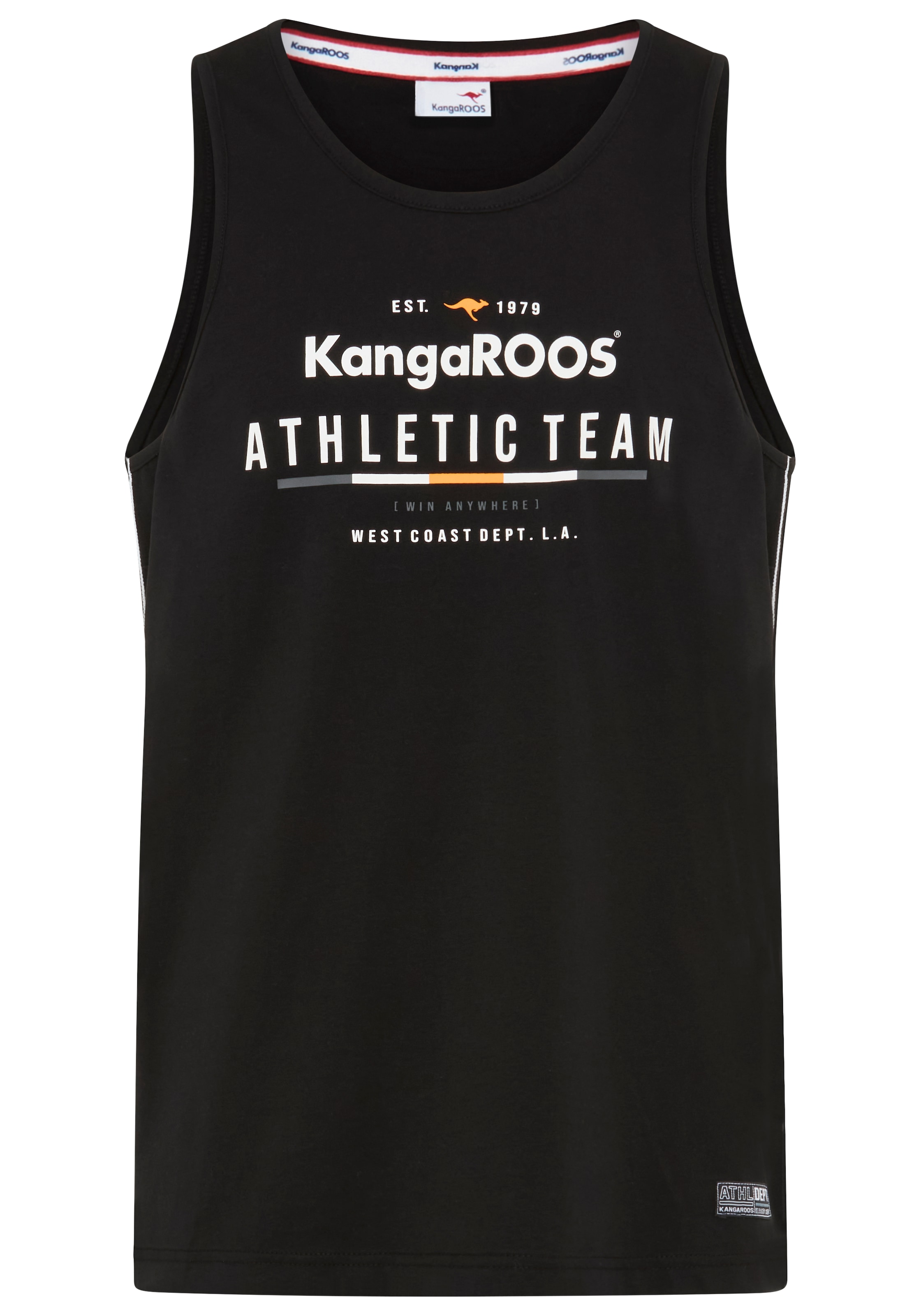 KangaROOS Tanktop schmal geschnitten, ärmellos, aus Baumwolle, Single Jersey