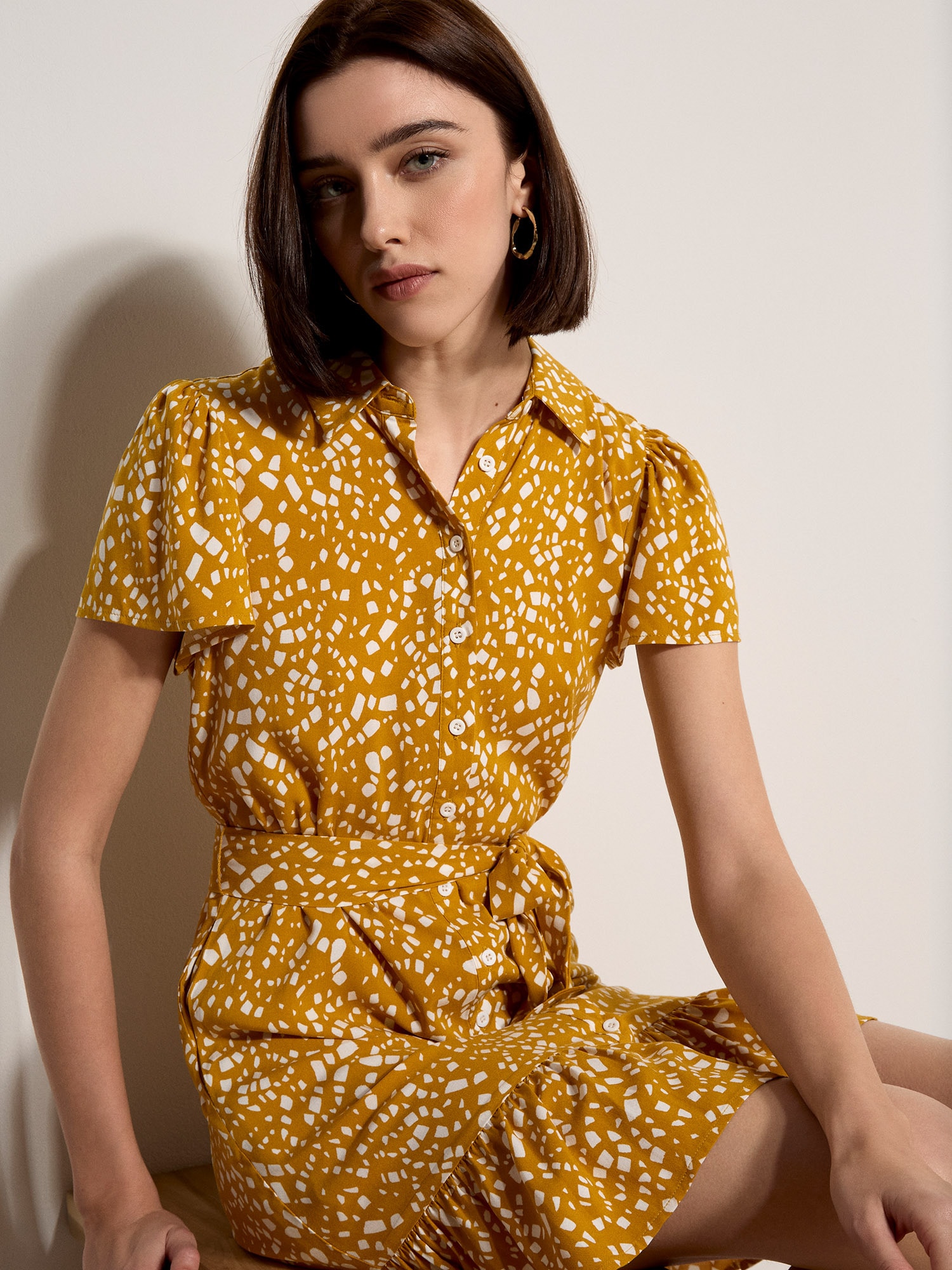 Apricot Minikleid »Minikleid« mit verstreuten Quadraten