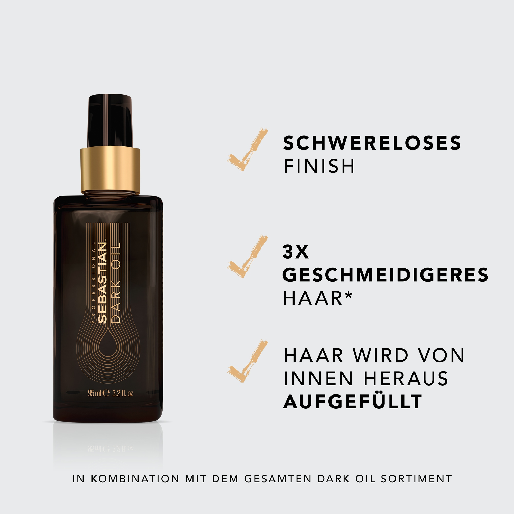 Sebastian Professional Haaröl »DARK OIL SCHWERELOSES STYLING-ÖL« leichte Pflege, reichhaltige Öle, sorgt für geschmeidiges Haar