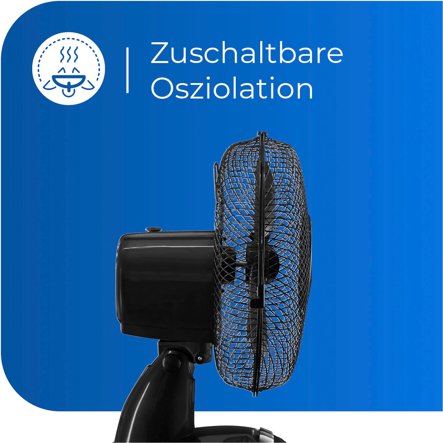 exquisit Tischventilator »VT 34063 sw«, Metall, Ø 30 cm, inkl. Oszillation, 35 W Leistung