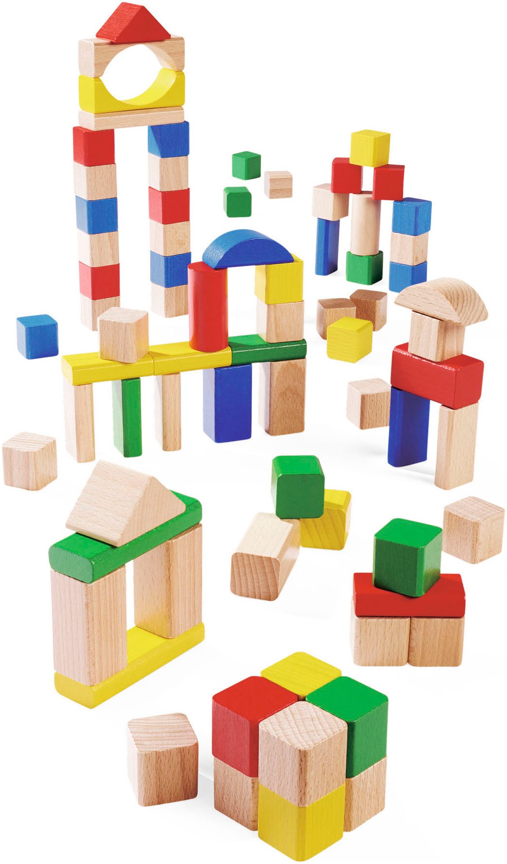 Eichhorn Spielbauklötze »Holzbausteine Bunt/Natur«, FSC® - schützt Wald - weltweit; Made in Germany