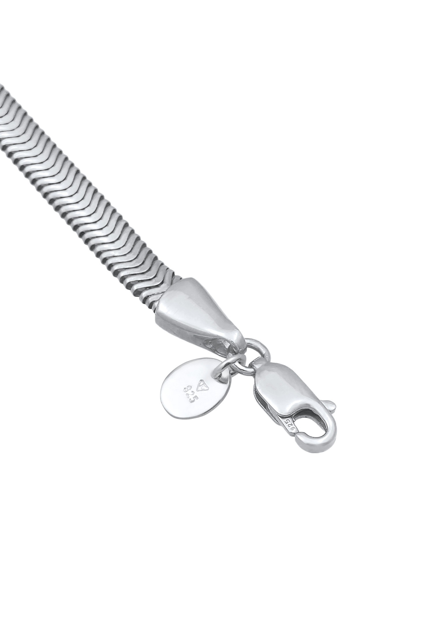 Elli Premium Fußkette »Fußschmuck Schlangenkette Flach Elegant 925 Silber«