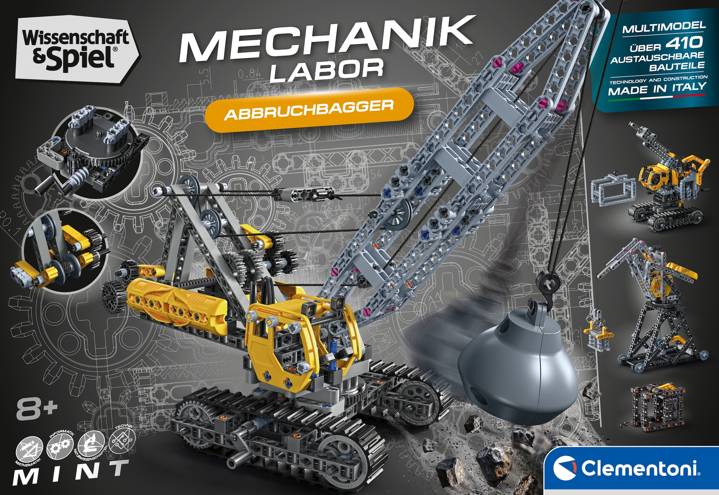 Clementoni® Modellbausatz »Mechanik Labor, Abbruchbagger« Made in Europe