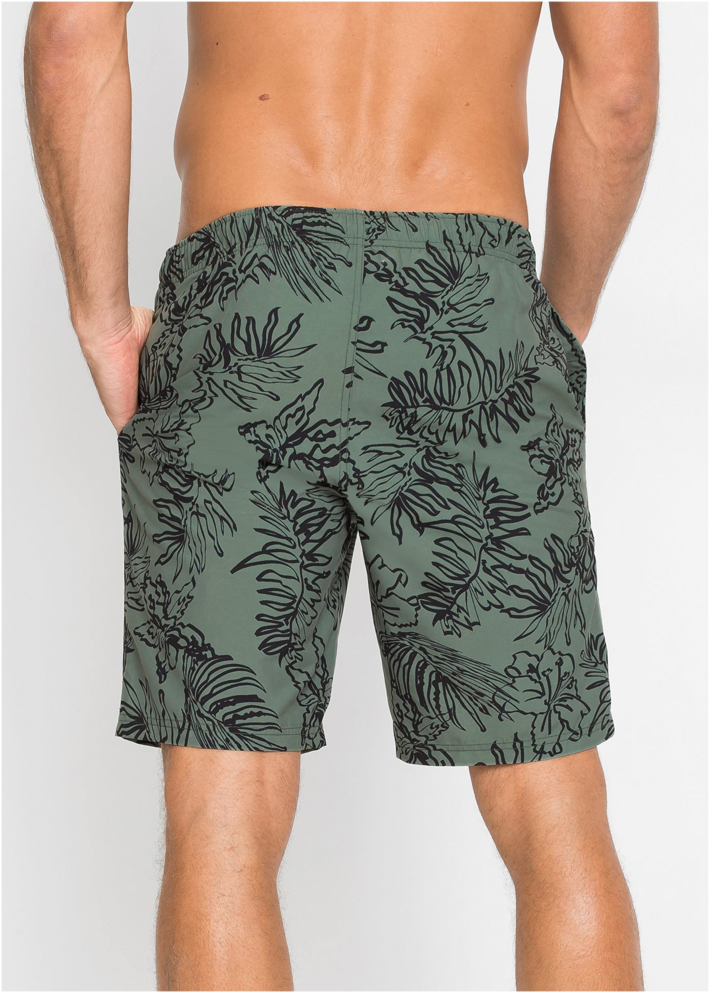 bonprix Badeshorts »Badeshorts Herren« mit Innenslip und Münztasche aus Netzware, bedrucktes Design