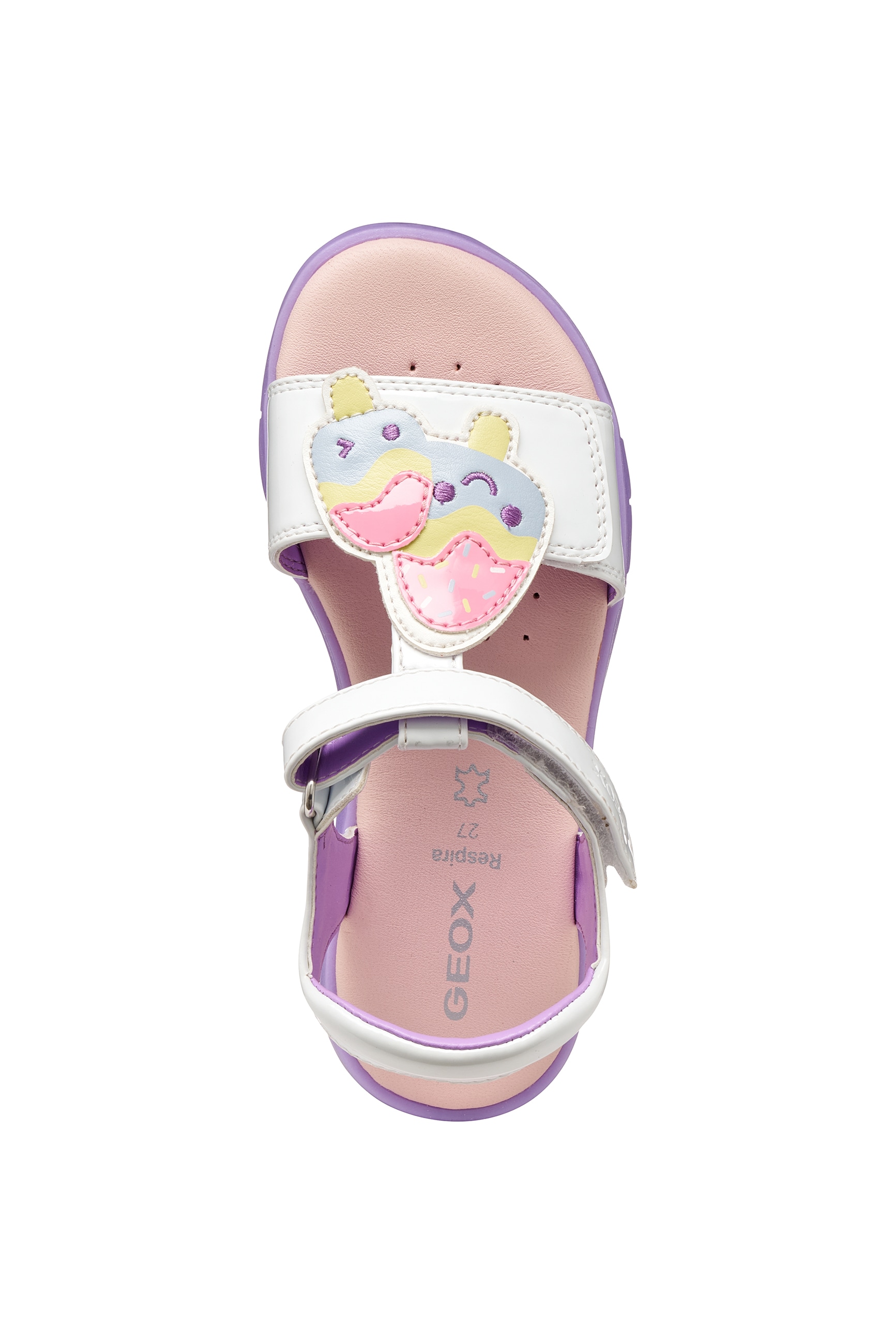 Geox Sandale »J SANDAL JOYFOOT GIR«  Sommerschuh, Klettschuh, Größenschablone zum Download