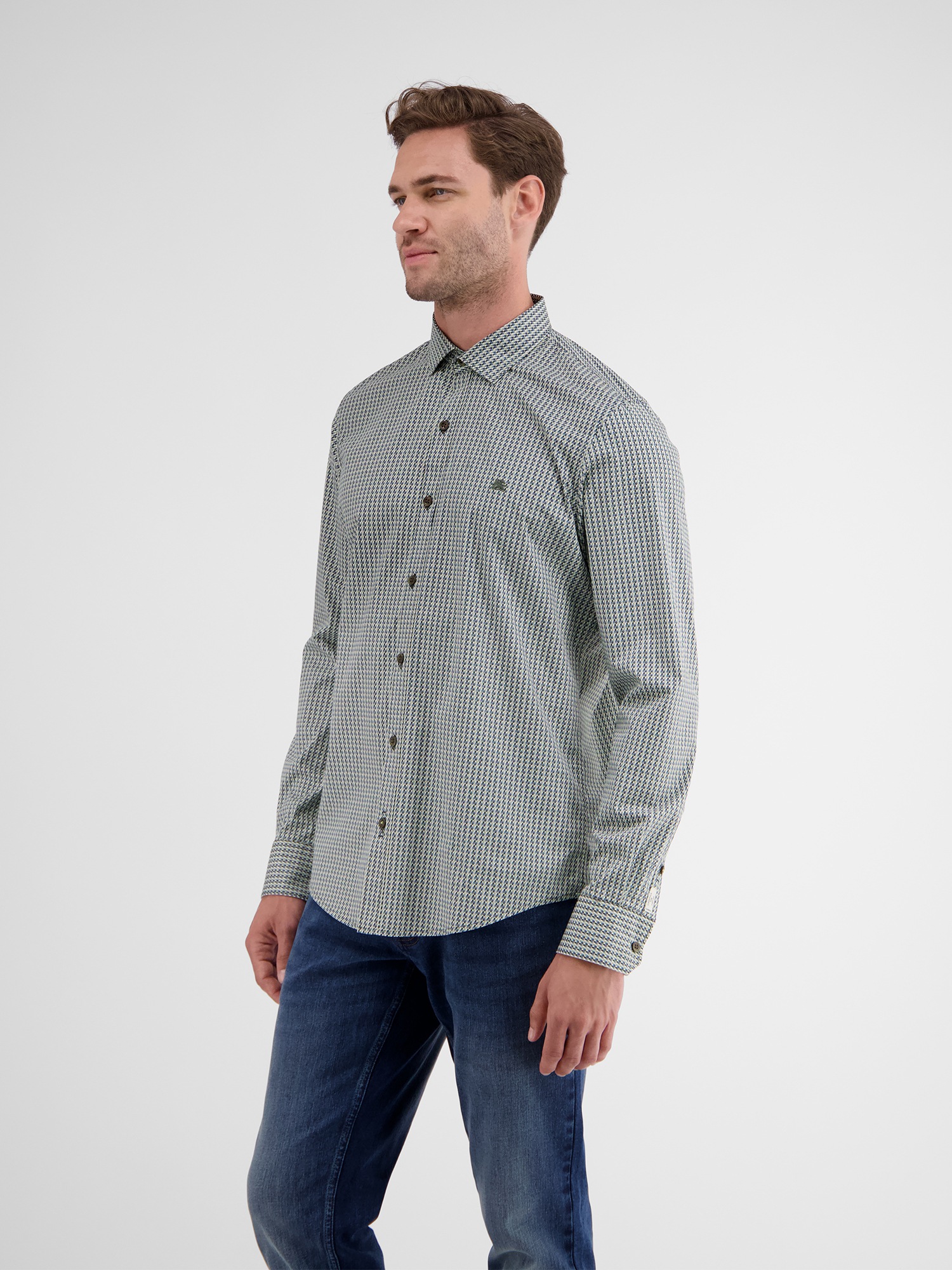 LERROS Langarmhemd »LERROS Herren Langarmhemd in Poplin-Stretchqualität«