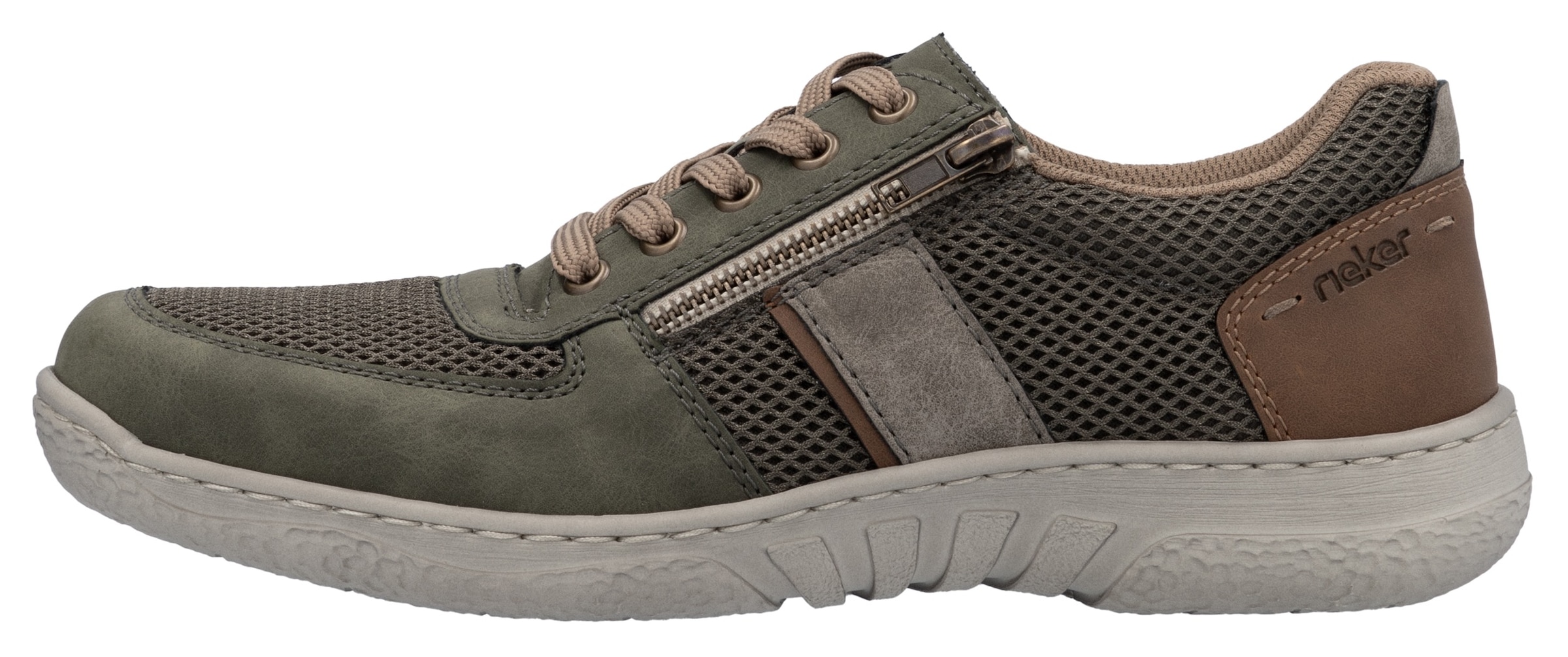 Rieker Sneaker, Halbschuh, Schnürschuh, Freizeitschuh mit seitlichem Reißverschluss