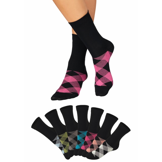 H.I.S Socken, (7 Paar), in angesagtem Rhombenmuster bei OTTOversand