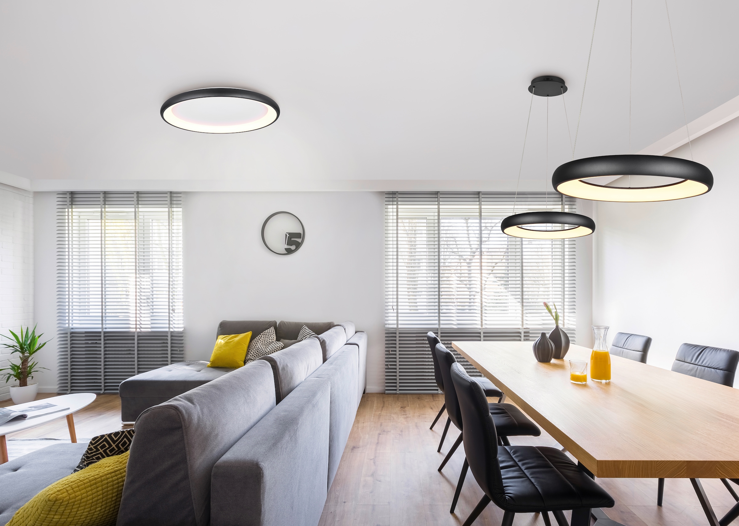 TRIO Leuchten LED Deckenleuchte »CARDONA, runde LED Deckenlampe Büro, Ø 75cm, 6900 Lumen 59W, dimmbar« LED-Board 1 Stk. warmweiß - kaltweiß CCT - Lichtfarbe einstellbar 2300/3000/4000K, auch Wandmontage möglich