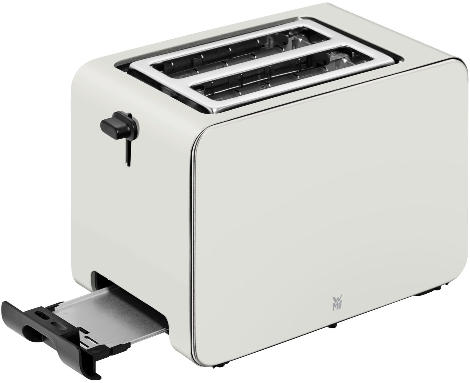 WMF Toaster »Stelio Paper White, Doppelschlitz Toaster mit Brötchenaufsatz«, 2 kurze Schlitze, für 2 Scheiben, 1050 W, 7 Bräunungsstufen, Brotzentrierung, Krümelschublade, Cromargan Gehäuse