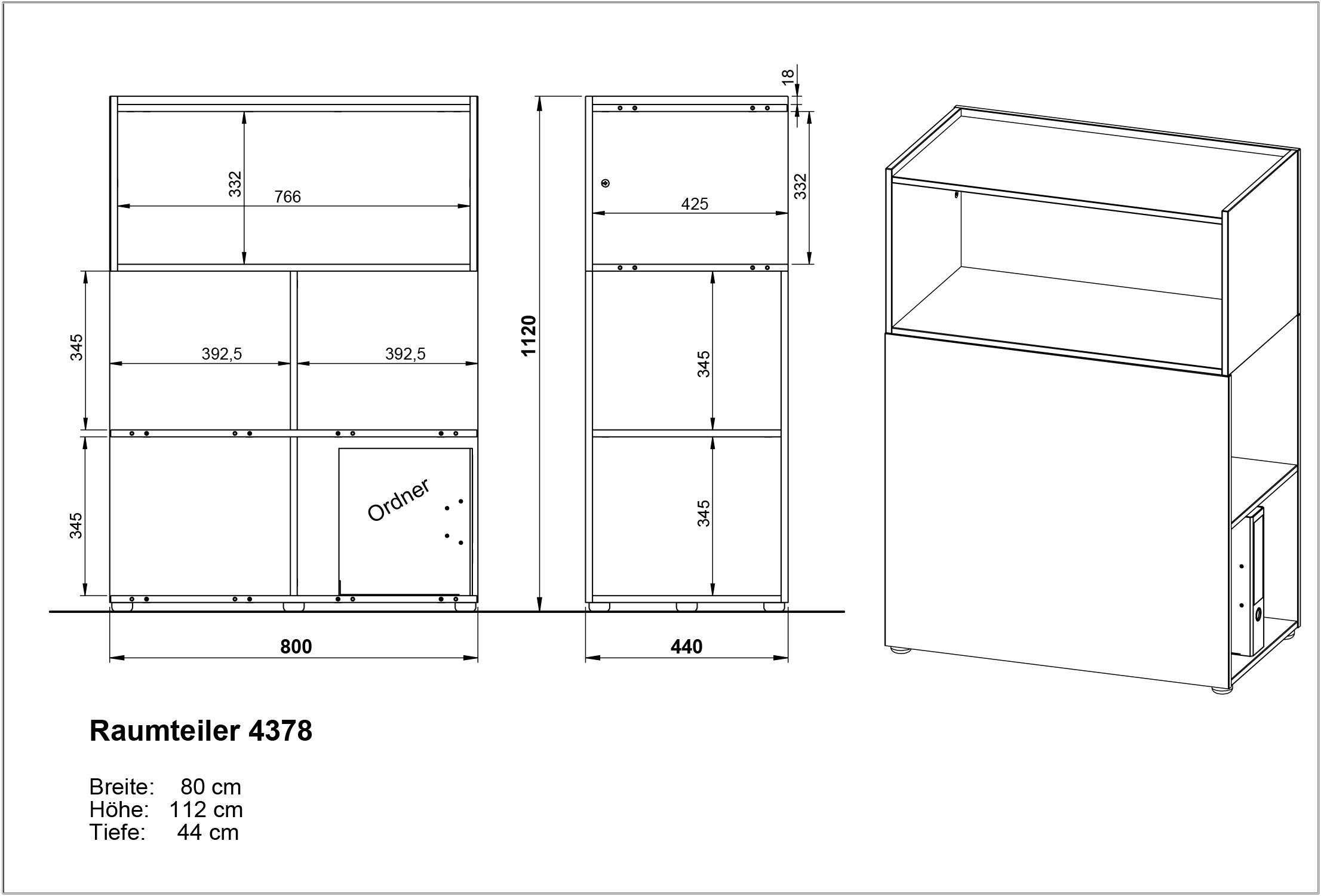 GERMANIA Büromöbel-Set »Mailand«, (4 tlg.), inkl. Schreibtisch, Rollcontainer, Raumteiler und Sideboard