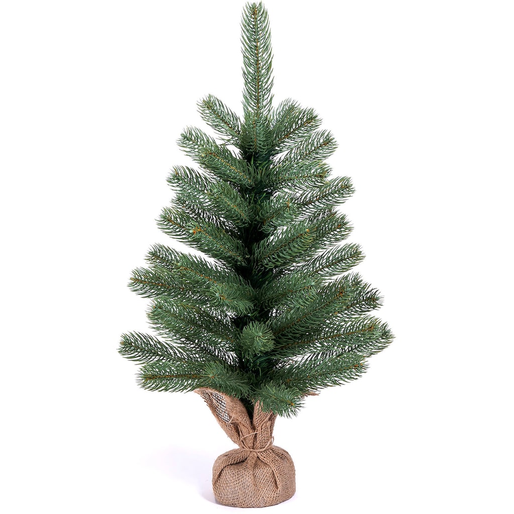 IC Winterworld Künstlicher Weihnachtsbaum »Tannenbaum, künstlicher Christbaum«, Nordmanntanne, Weihnachtsdeko mit Jutebeutel um den Betonfuß