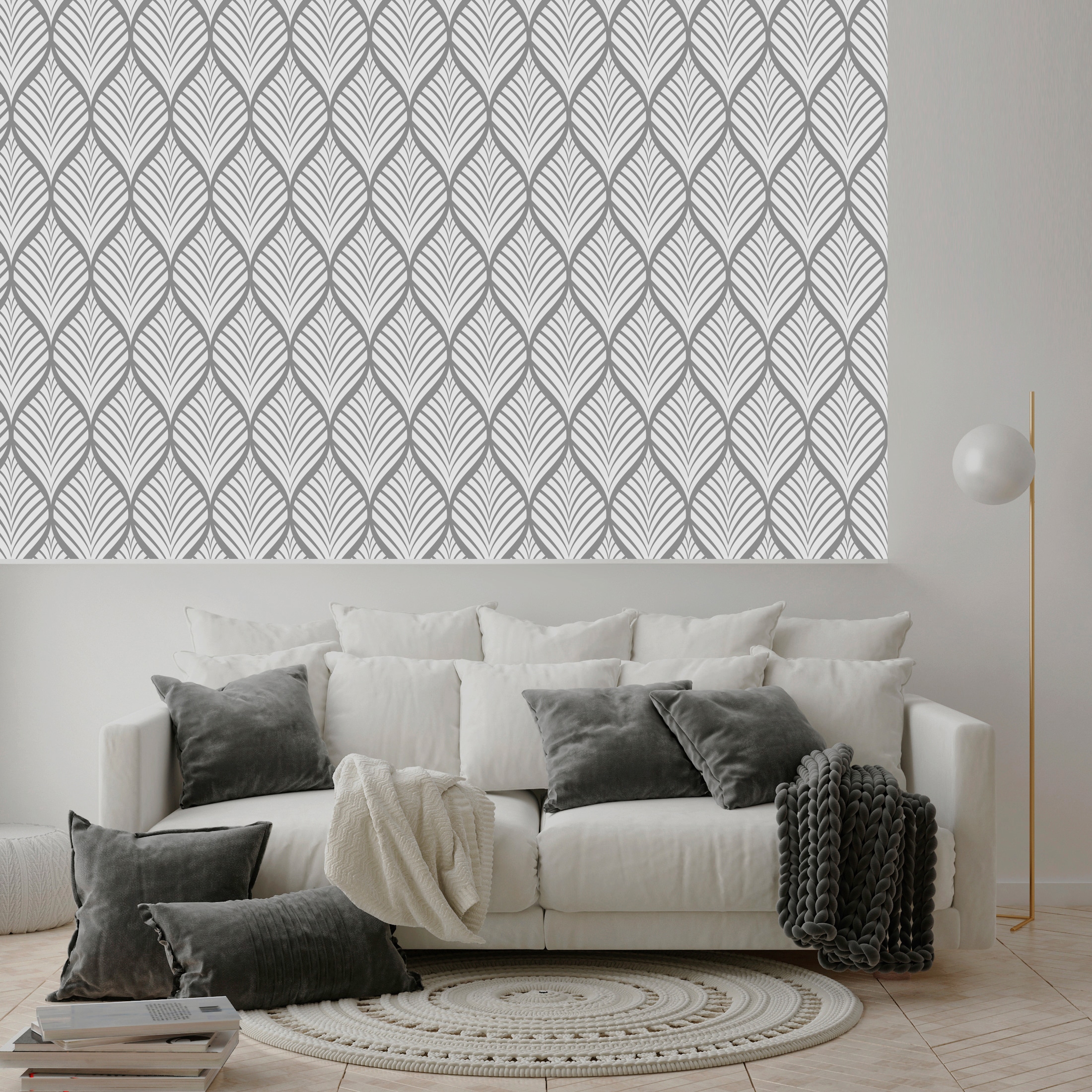 queence Vinyltapete »Jette«, gemustert-Farbverlauf-bedruckt-abstrakt, 90x250cm, selbstklebend, kinderleichte Anbringung, Sticker