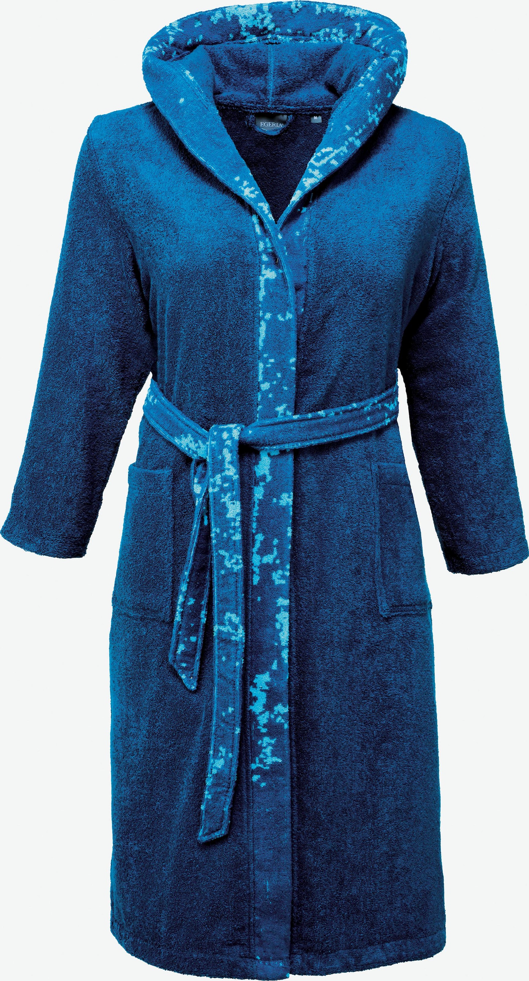 Egeria Damenbademantel »Rena«, (1 St.), mit farblich abgesetzter Kapuze und  Bindegürtel, 100% Baumwolle online bei OTTO
