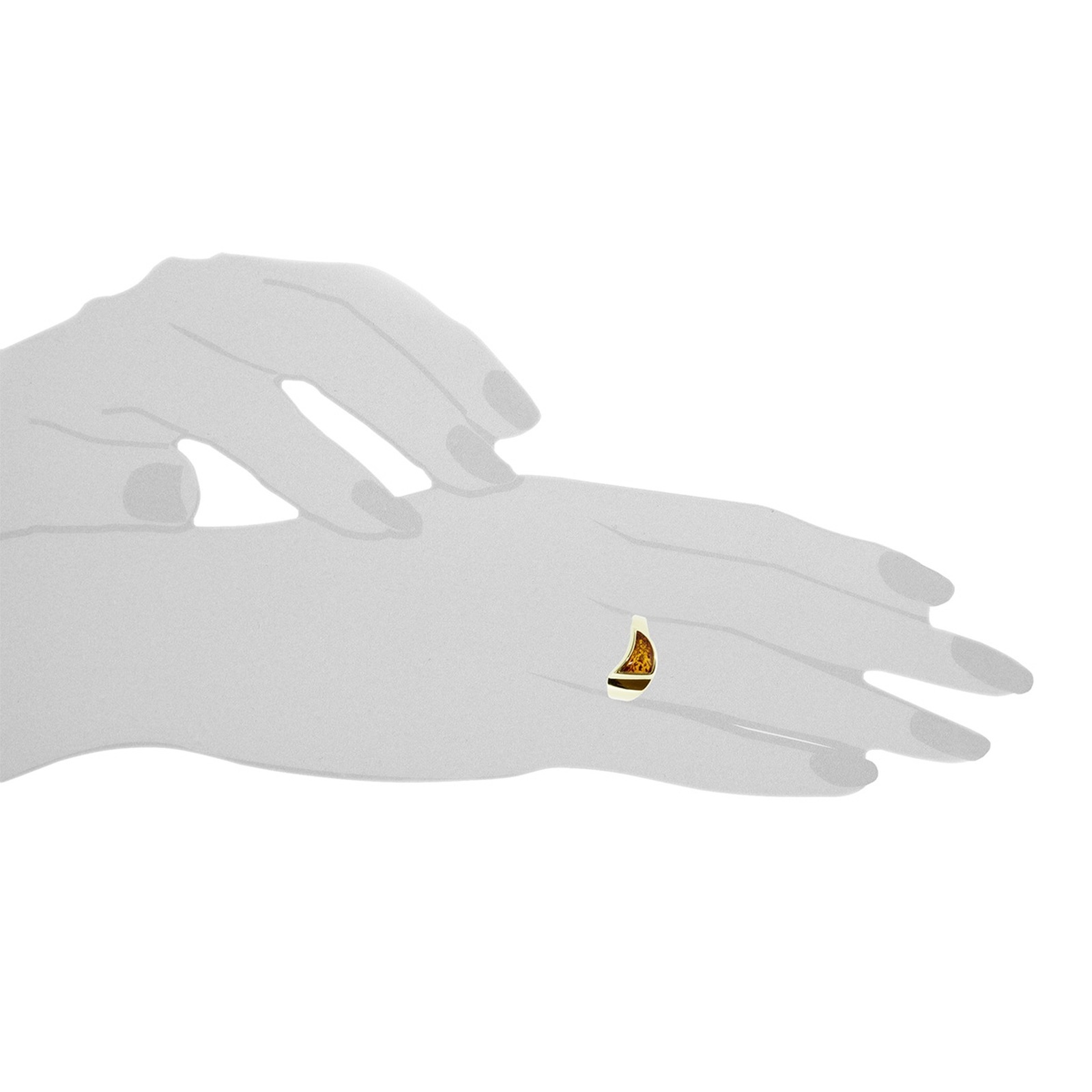 OSTSEE-SCHMUCK Fingerring »- Alea - Gold 333/000 - Bernstein«