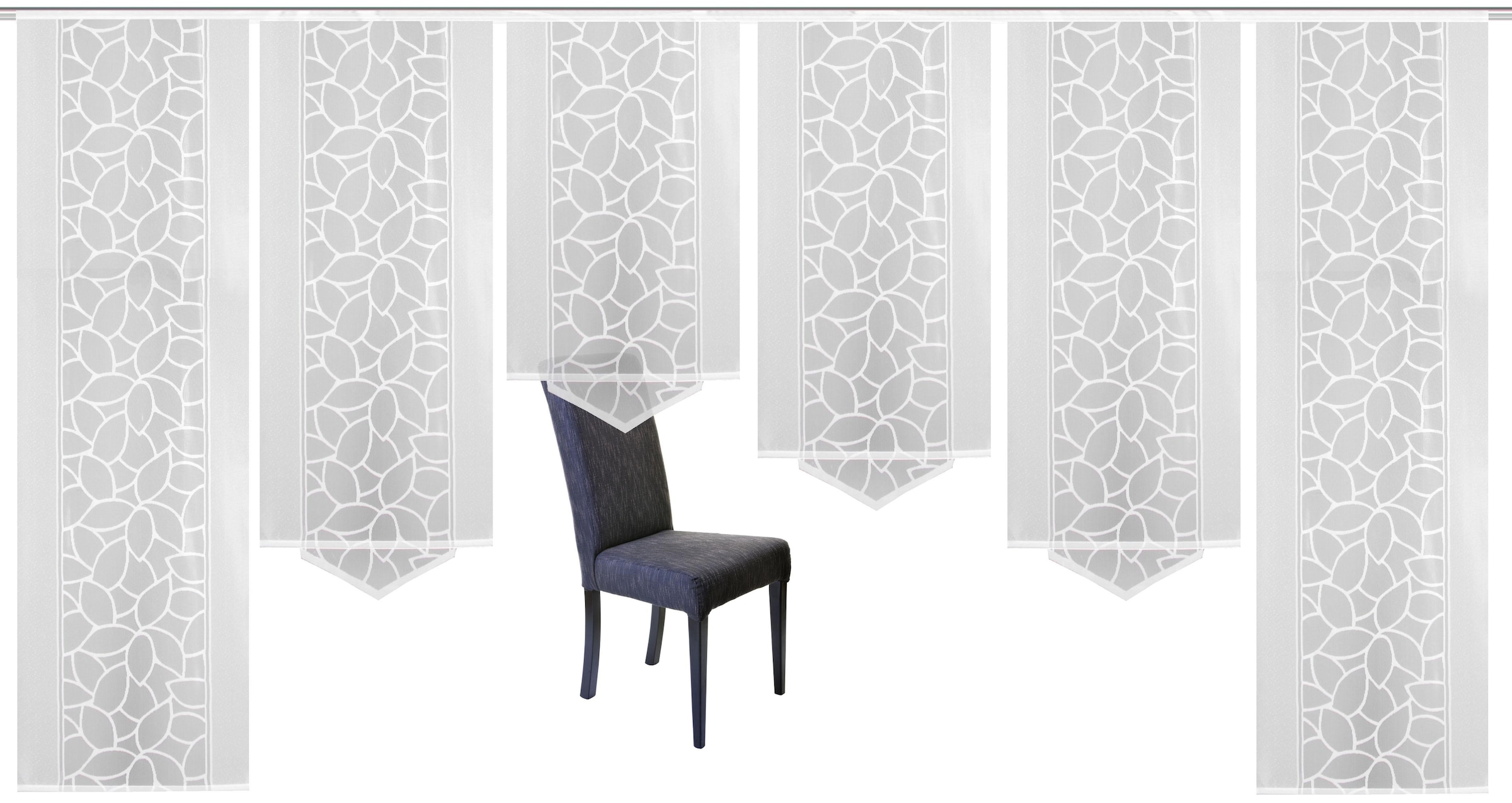 HOME WOHNIDEEN Schiebegardine »JENNA«, (6 St.), Schiebevorhang Jacquard Set