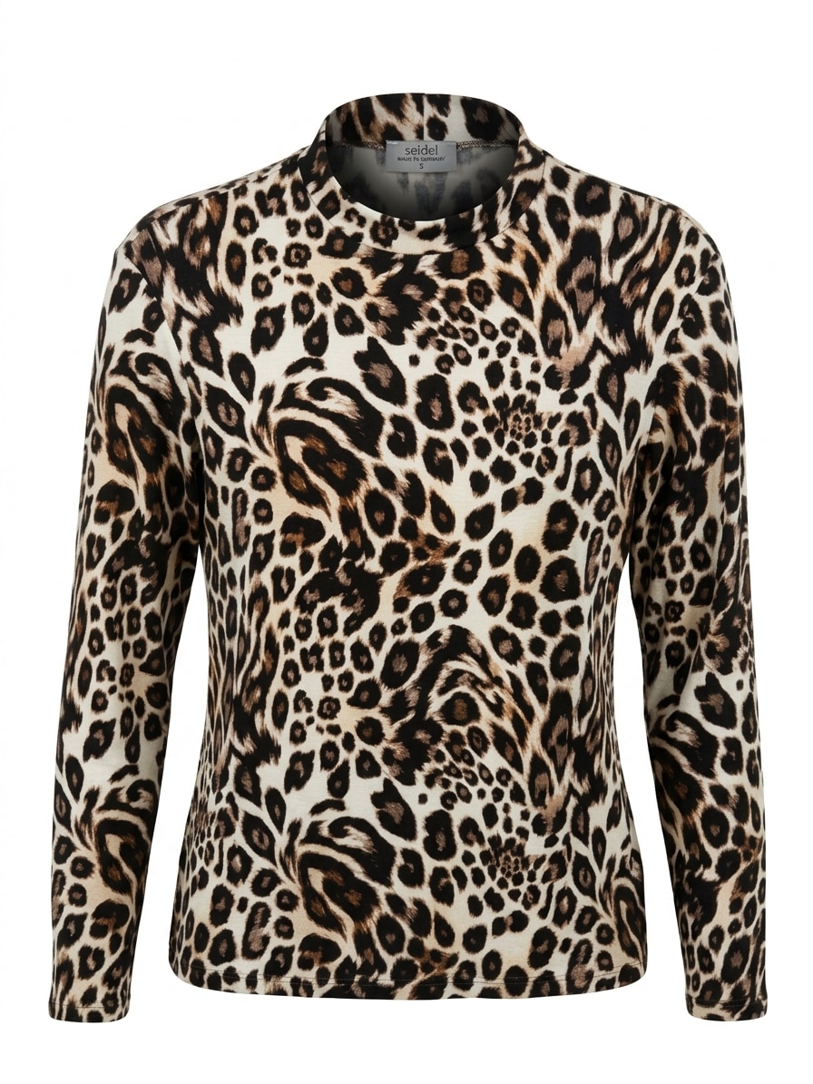 Seidel Moden Langarmshirt Langarmshirt mit Leo-Print - MADE IN GERMANY