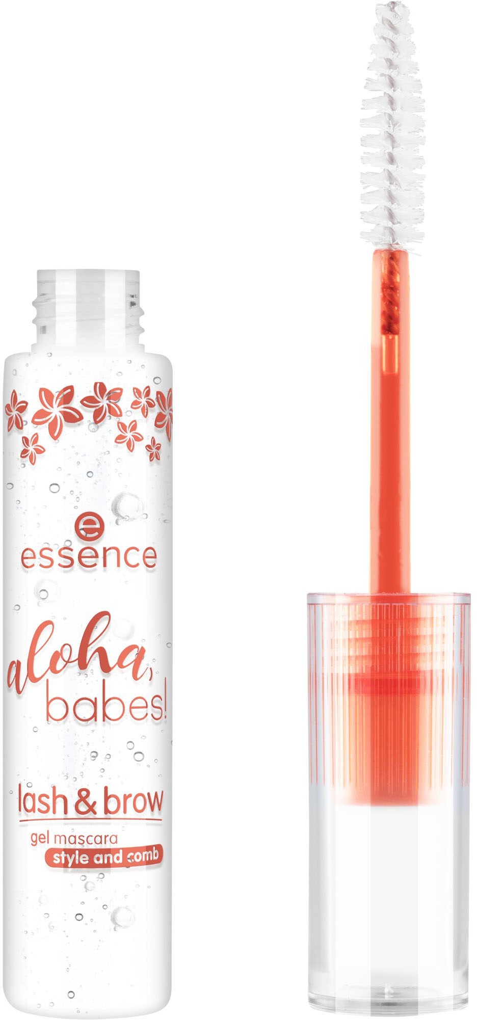 Essence Augenbrauen-Gel »aloha, babes! lash & brow gel mascara«, Definierte Wimpern und Augenbrauen mit pflegendem, transparentem Gel.