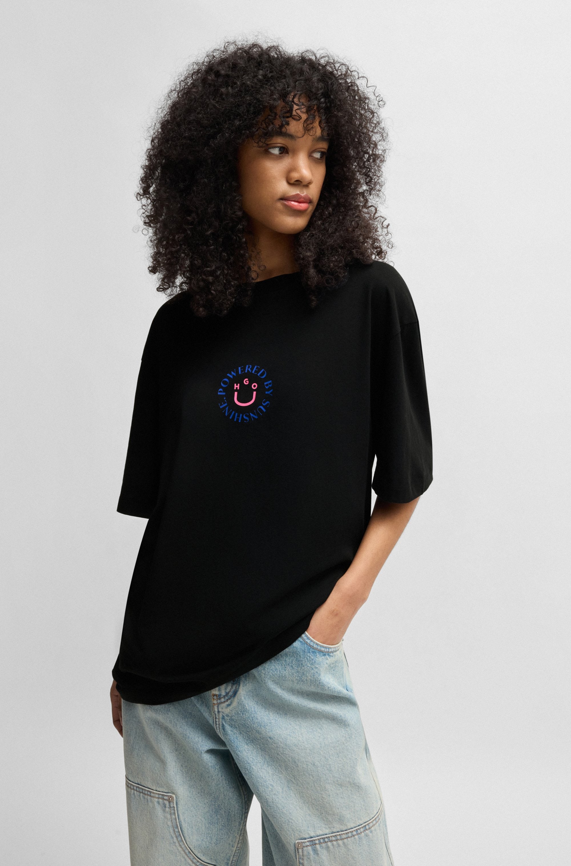 HUGO Blue T-Shirt »Napoka«, Unisex, mit Hugo-Rückendruck