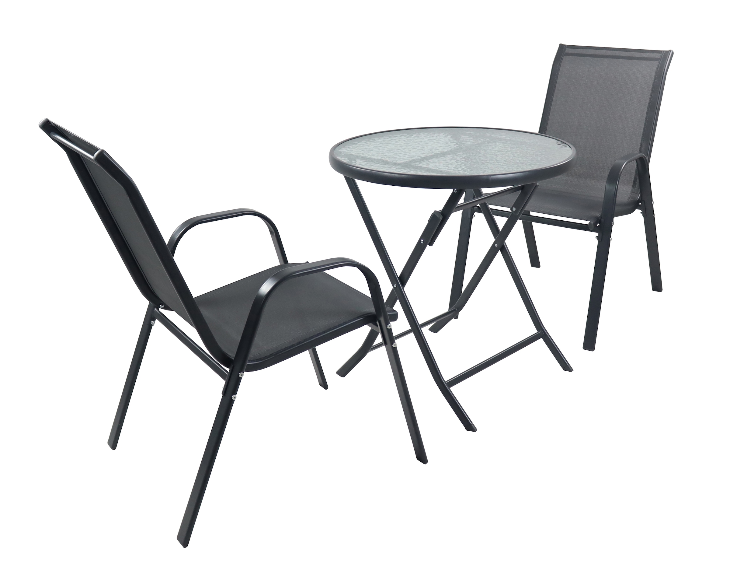 VCM Garten-Essgruppe »3tlg Balkonset Gartenmöbel Stapelstühle Set Sonlas«