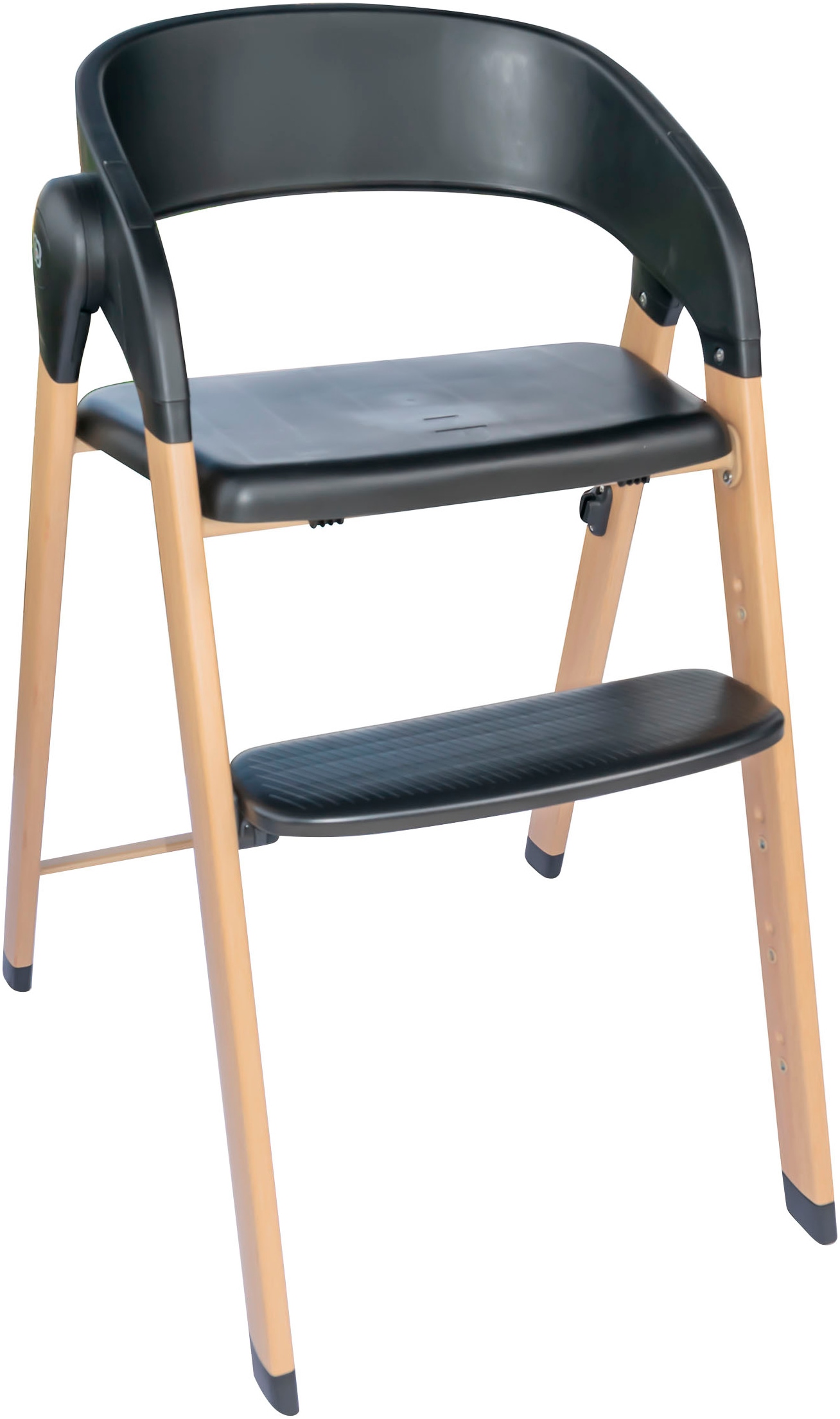 BabyGo Hochstuhl »Levels, black wood optic« () platzsparend zusammenklappbar