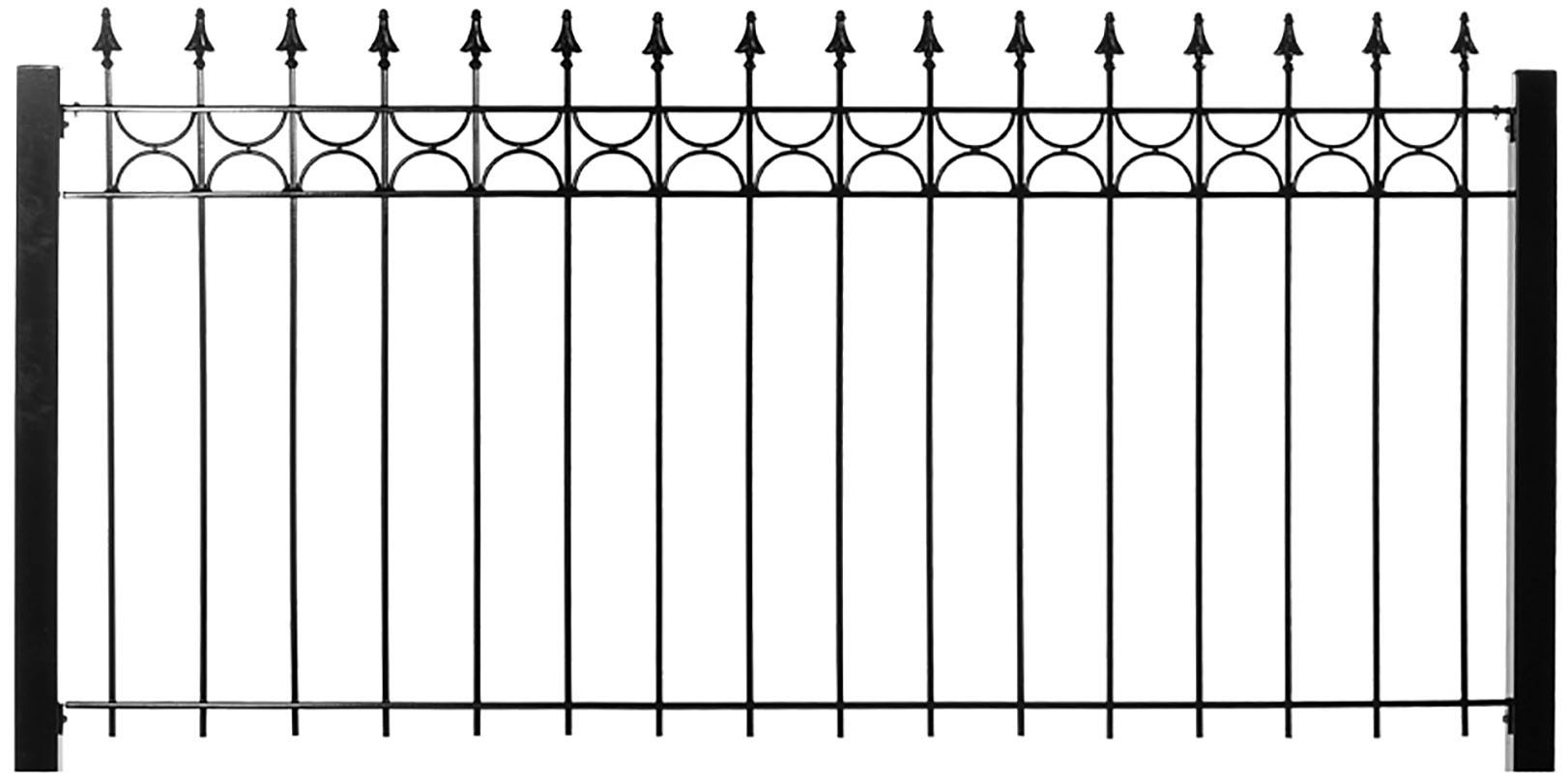 Kraus Zierzaun »Zierzaun-60x60« schwarz in schwarz, Größe H/L: 100 cm x 2 m