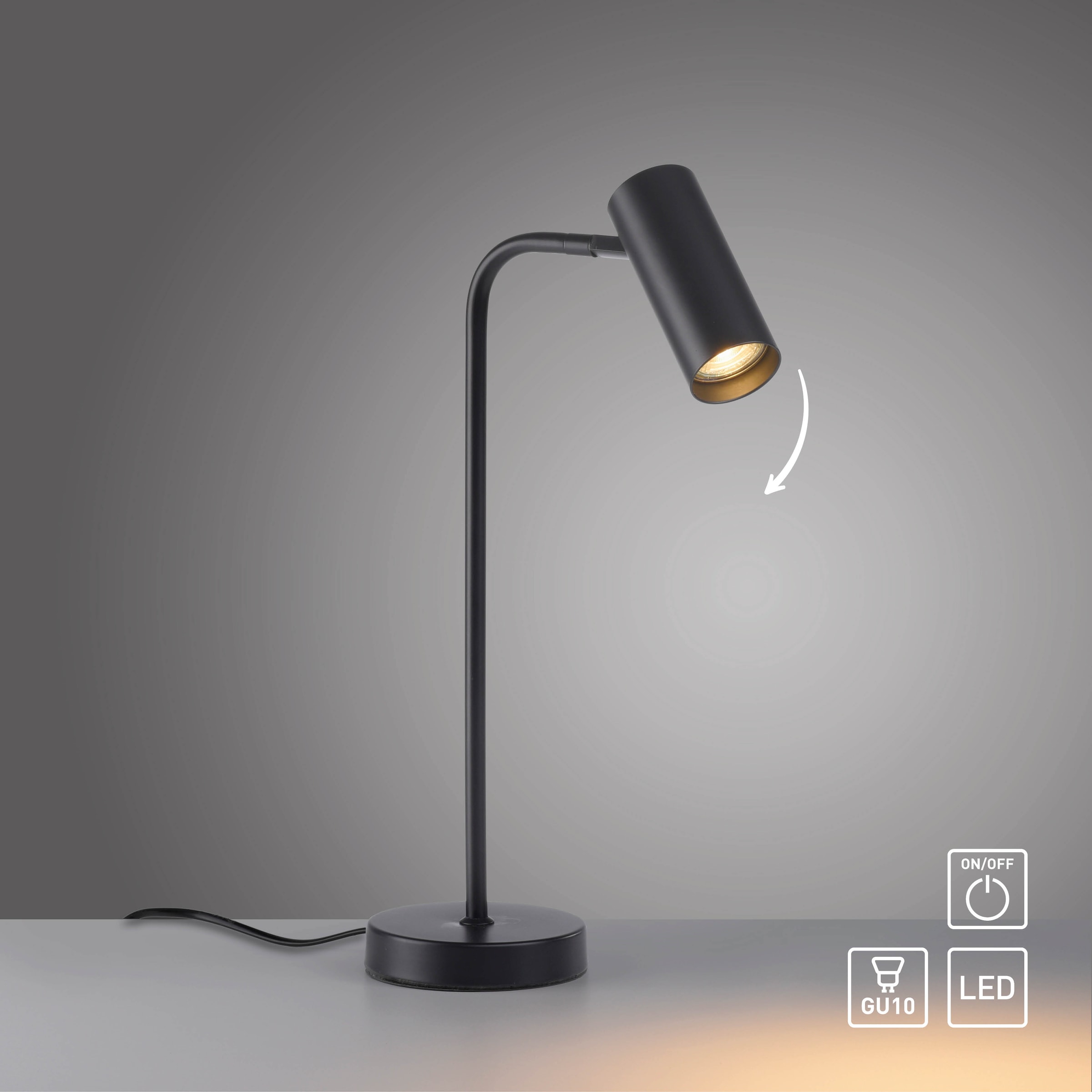 SCHÖNER WOHNEN-Kollektion LED Tischleuchte »RIK« GU10 1 Stk. Warmweiß SCHÖNER WOHNEN Kollektion, dreh- und schwenkbar