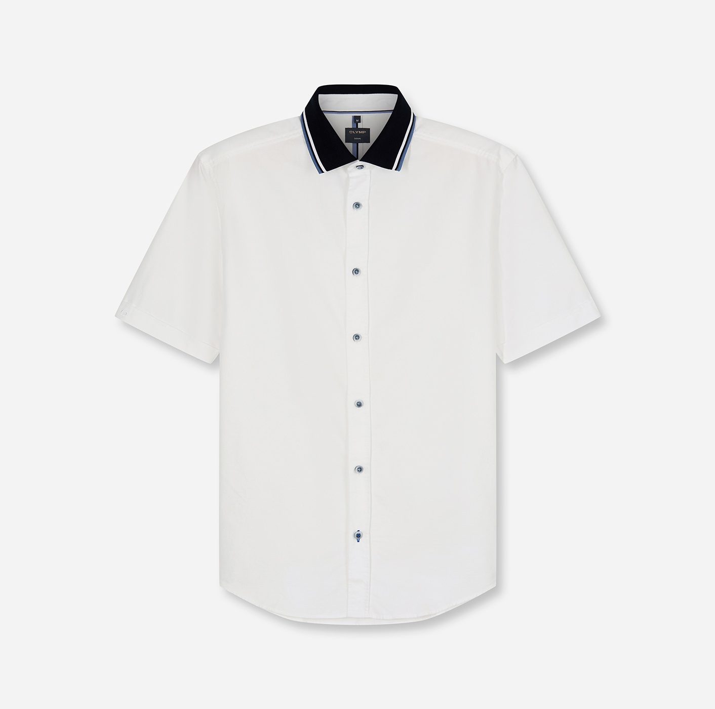 OLYMP Kurzarmhemd Freizeithemd, Polokragen, regular fit
