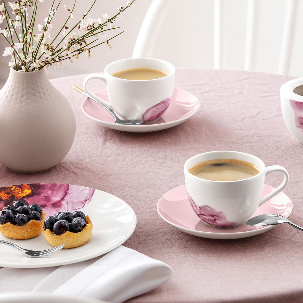 Villeroy & Boch Untertasse »Kaffeeuntertassen Rose Garden ø 14,8 cm 6er Set rosa«