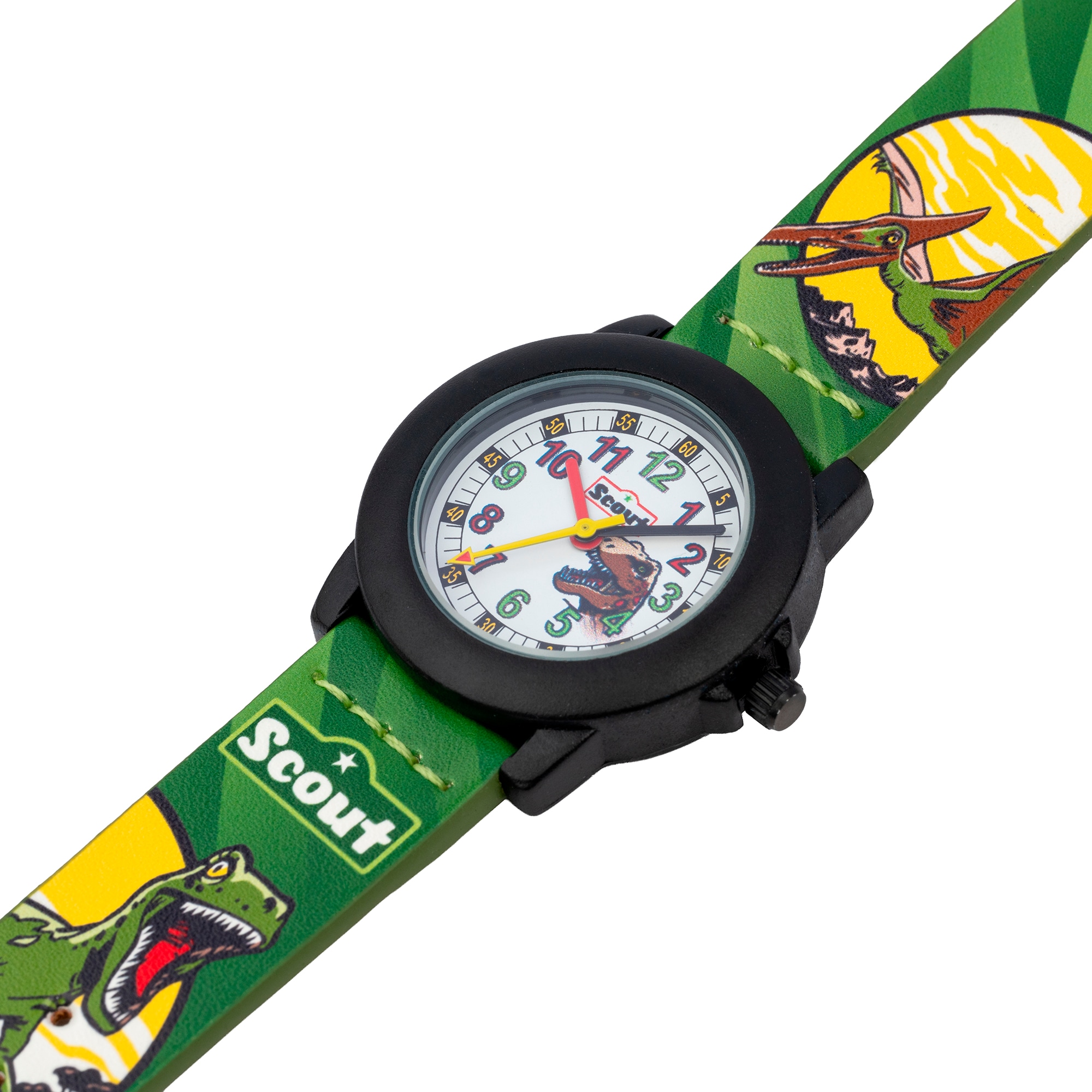 Scout Quarzuhr »Crystal, 280305041, Dinosaurieruhr,« Armbanduhr, Kinderuhr, Lernuhr, Geschenkidee, Schulanfang, Jungen,Dino