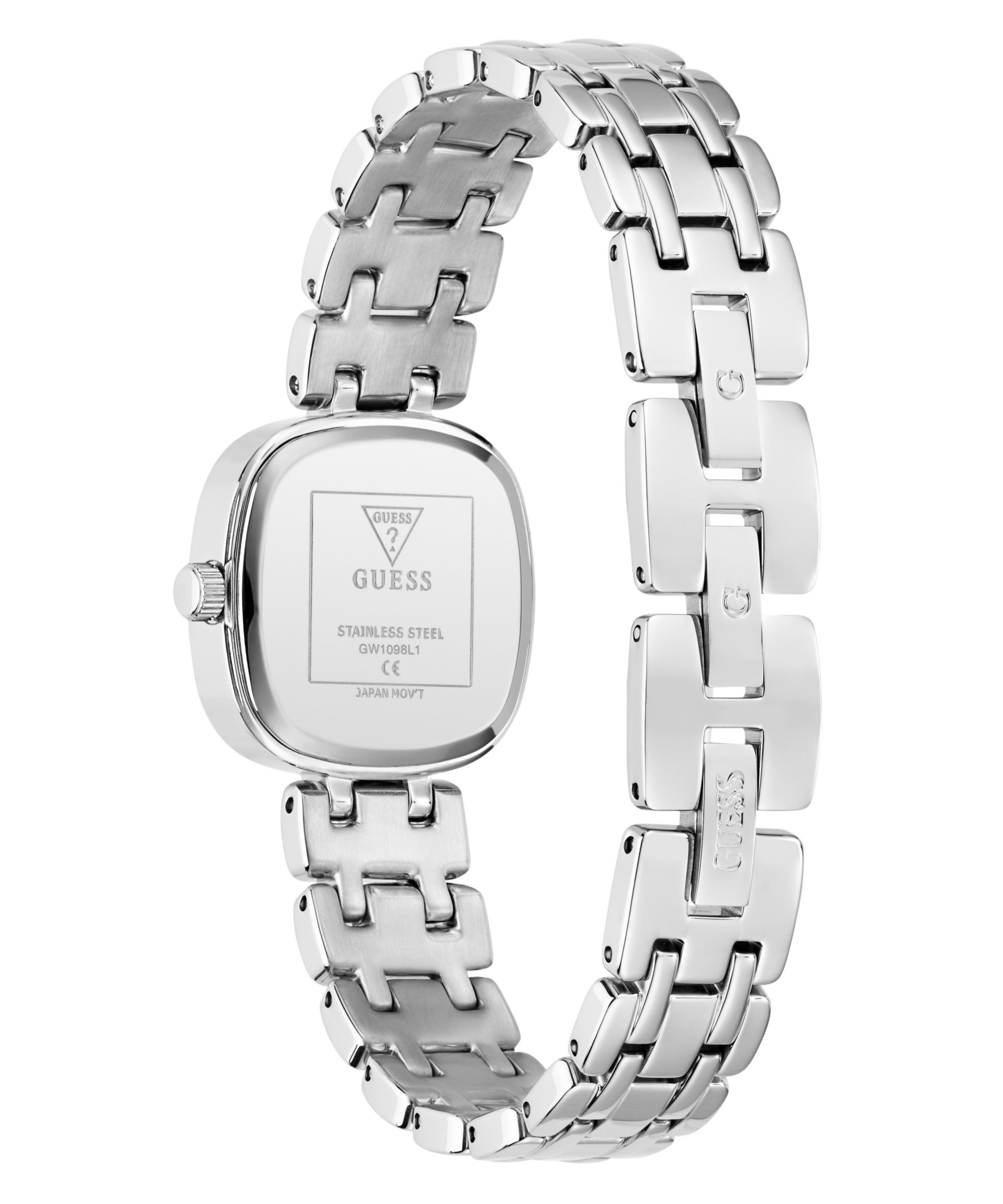 Guess Quarzuhr »HAZEL« Armbanduhr, Damenuhr, Edelstahlarmband, analog