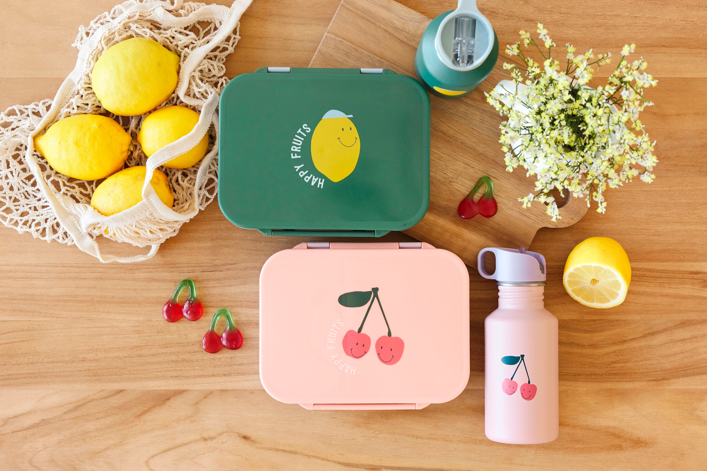 LÄSSIG Trinkflasche »Happy Fruits Zitrone« inkl. Sportverschluss