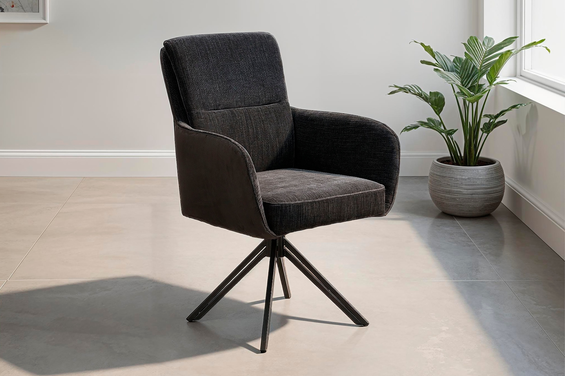 byLIVING Esszimmerstuhl »Tino« (Set) 2 Stk. Microfaser | Webstoff 360 Grad drehbar mit Federkernpolsterung, hochwertige Polsterbezüge