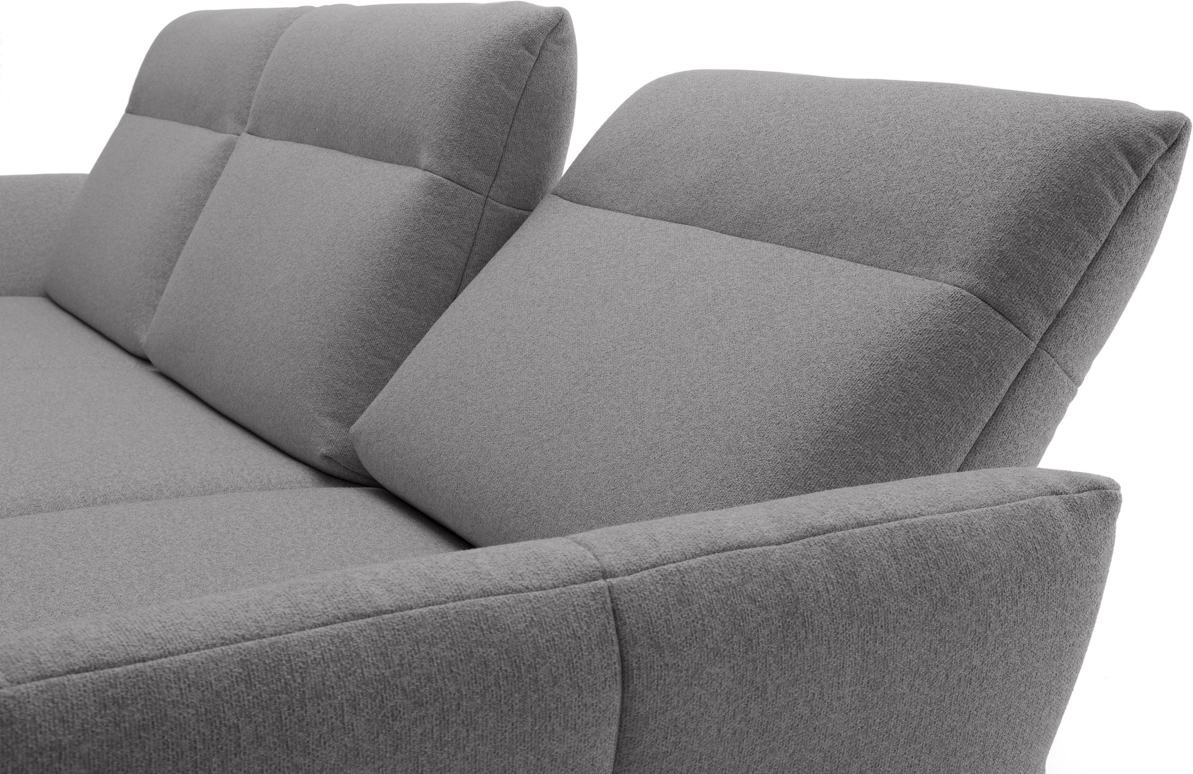 Creation BY ROLF BENZ Ecksofa »CR.460 Designsofa mit erstklassigem Sitzkomfort« Sockel in Nussbaum, Winkelfüße in Umbragrau, Breite 338 cm