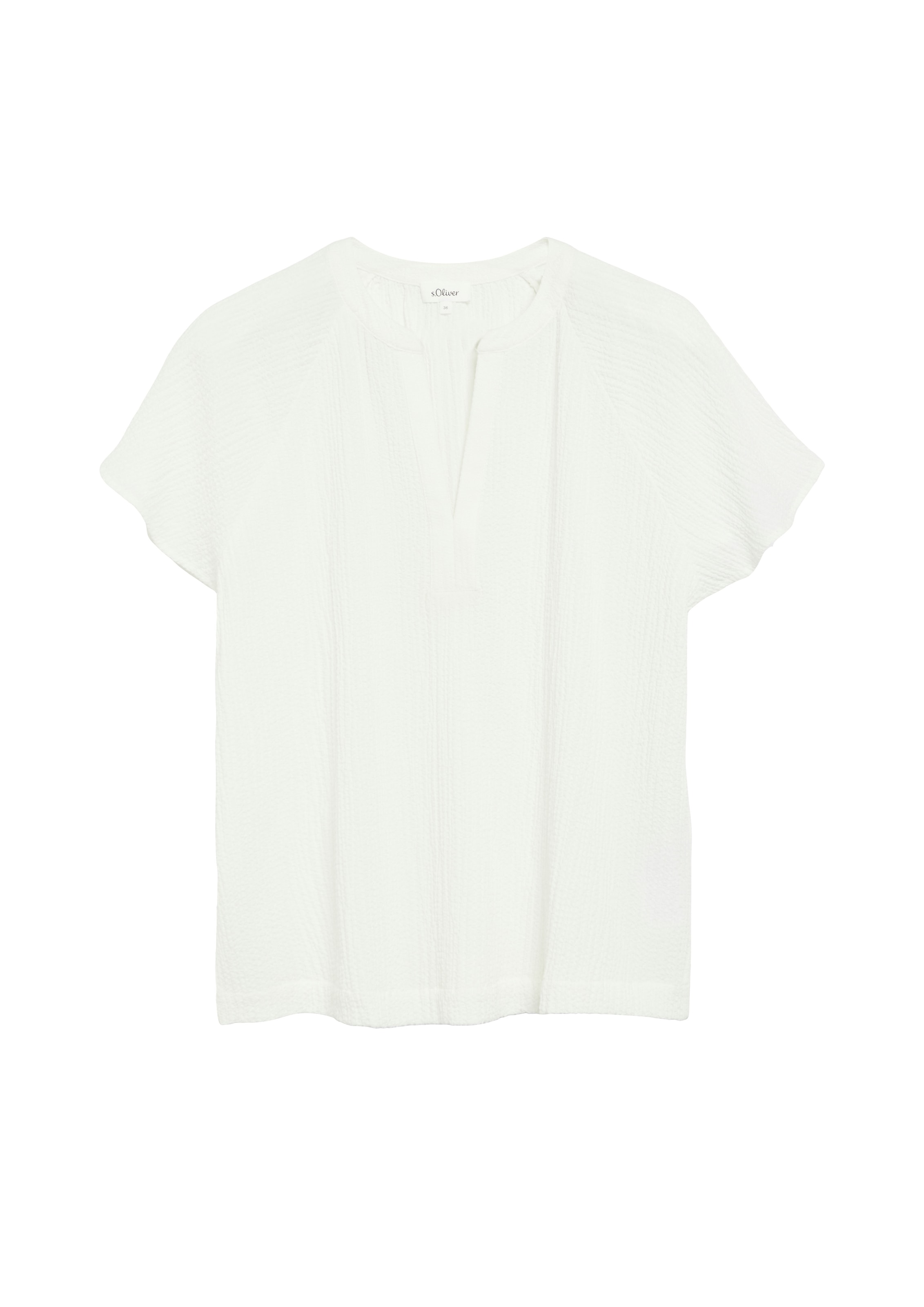 s.Oliver Kurzarmbluse Sommer-Tunika mit Splitneck