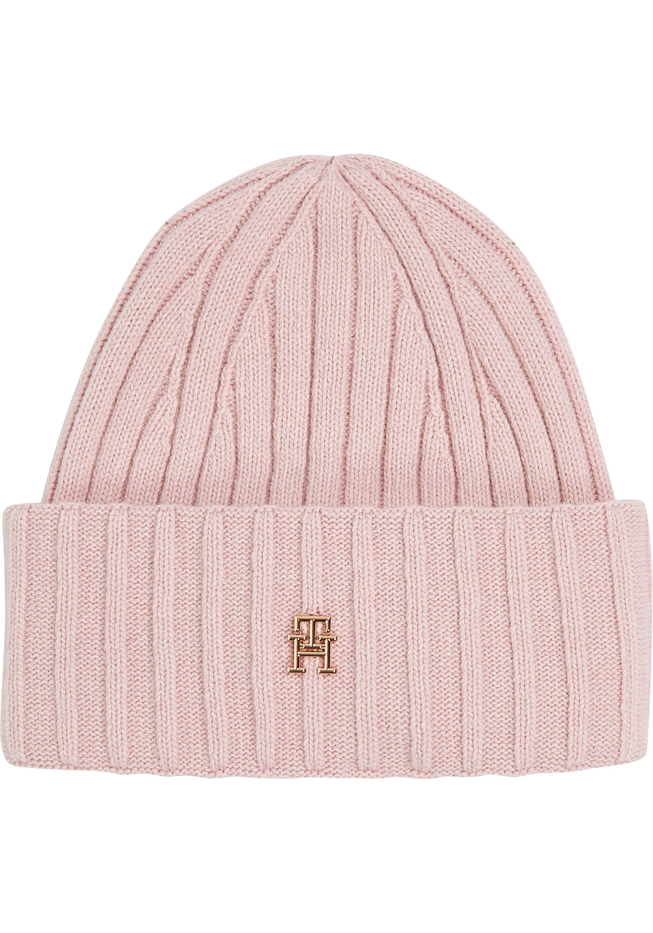 Tommy Hilfiger Strickmütze »ESSENTIAL CHIC BEANIE«, mit Markenlabel aus Metall