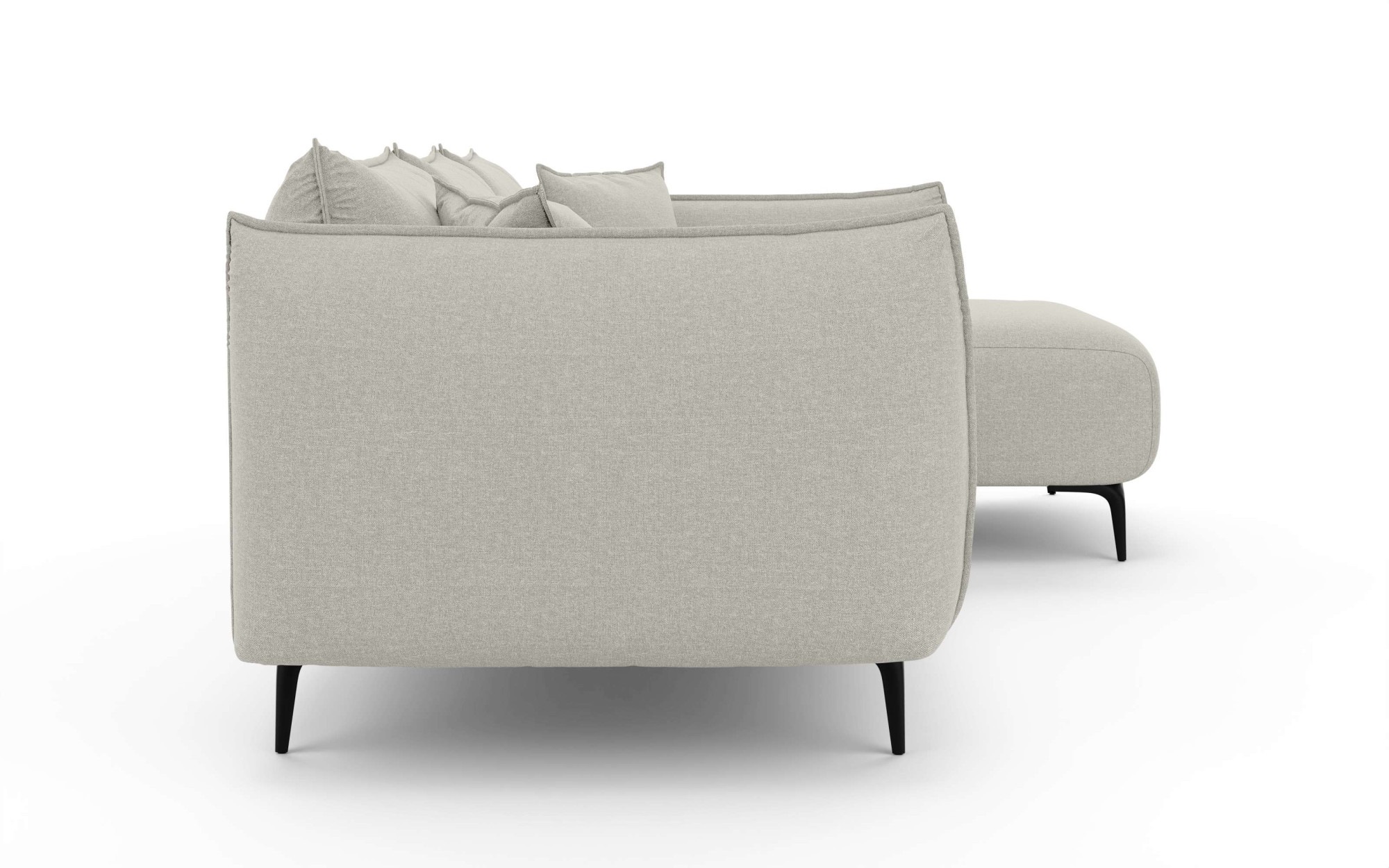 LeGer Home by Lena Gercke Ecksofa »Adelita mit Ottomane links oder rechts bestellbar, B/H/T 270/97/168«, L-Form mit Wellenunterfederung, enthält 2 Zierkissen