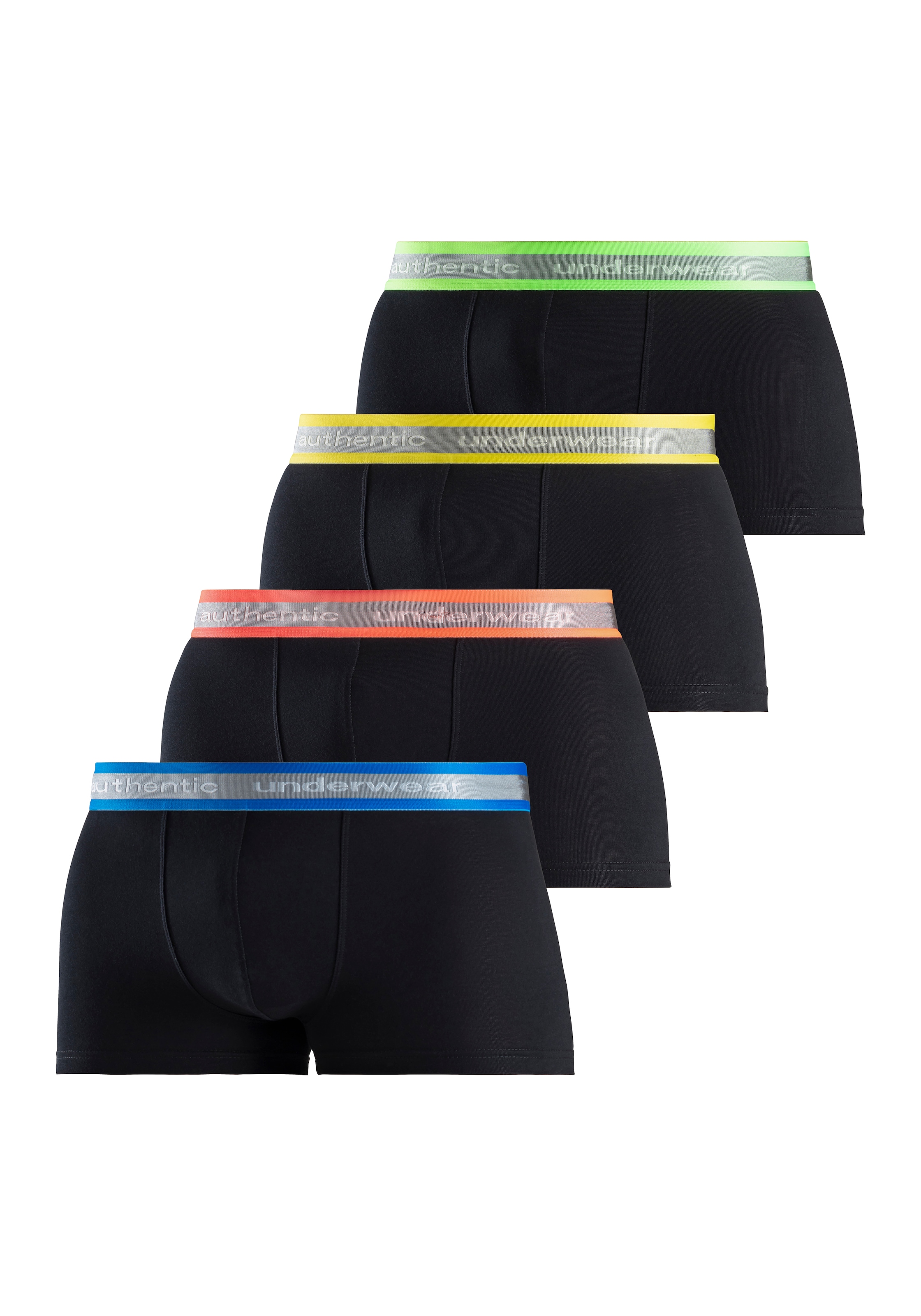 AUTHENTIC LE JOGGER Boxer »Boxershorts für Herren«, (Packung, 4 St., 4er-Pack), angenehm weiches Neon-Bündchen