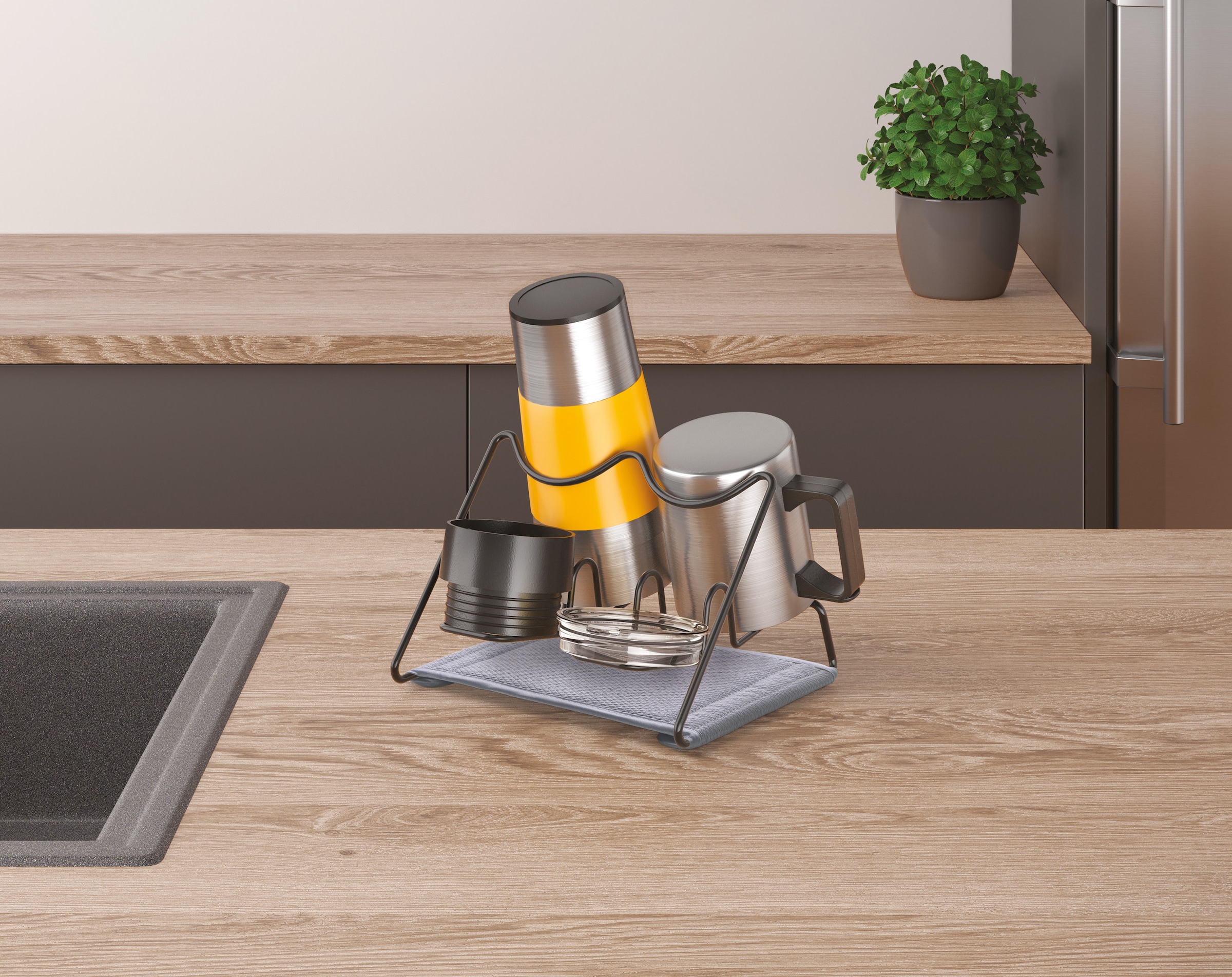 Metaltex Zubehöraufbewahrungsständer »Drymug-2 LAVA« höchstmögliche Qualität + Funktionalität im aktuellen Industrial Look